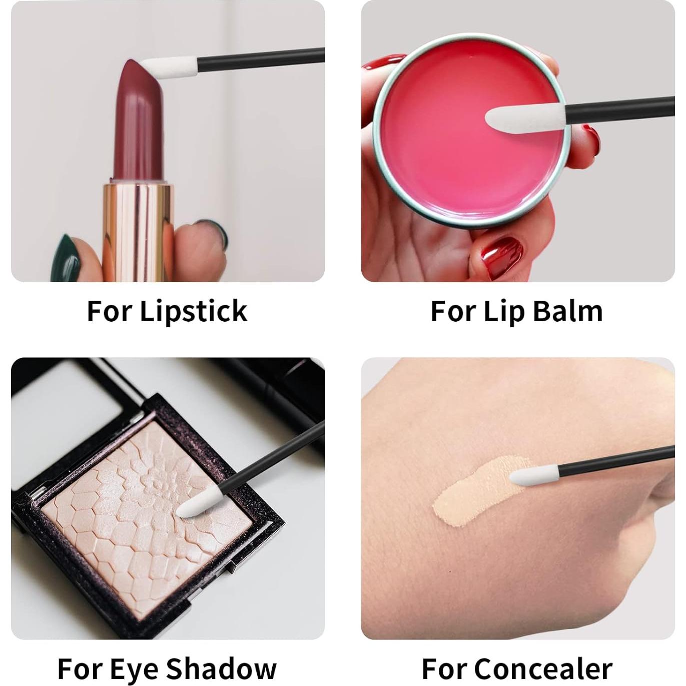 500 Aplicadores de Labios Desechables Vaincre - Brochas Negras