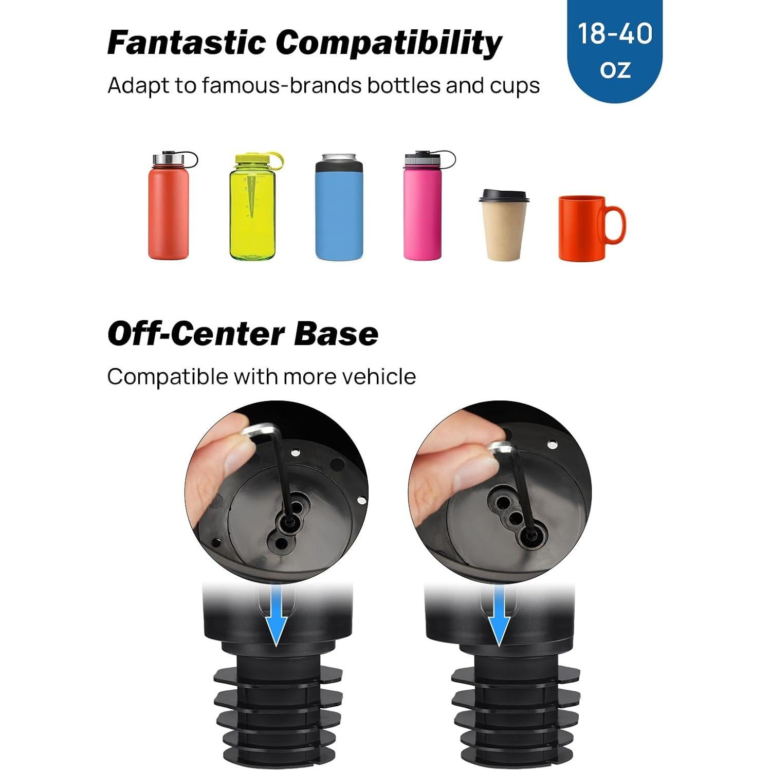 Extensor de Soporte para Tazas JOYTUTUS Negro Universal 2 en 1