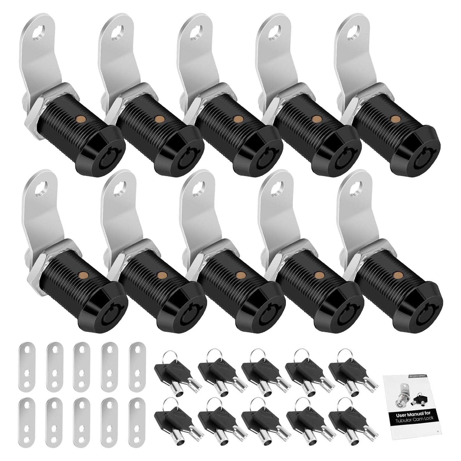 Cerraduras de Gabinete Cylinnda 1" con Llaves Iguales - 10 Paquete