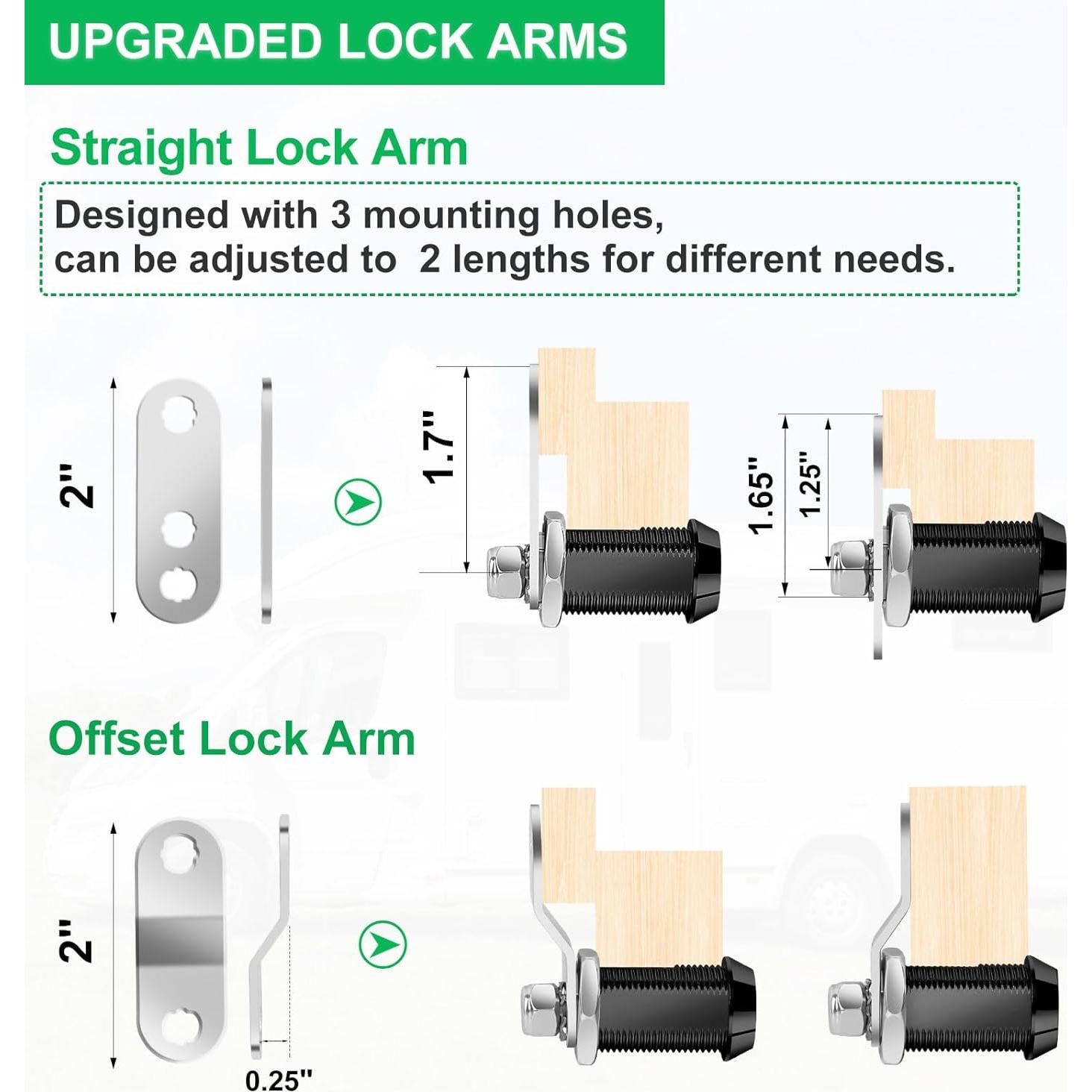 Cerraduras de Gabinete Cylinnda 1" con Llaves Iguales - 10 Paquete