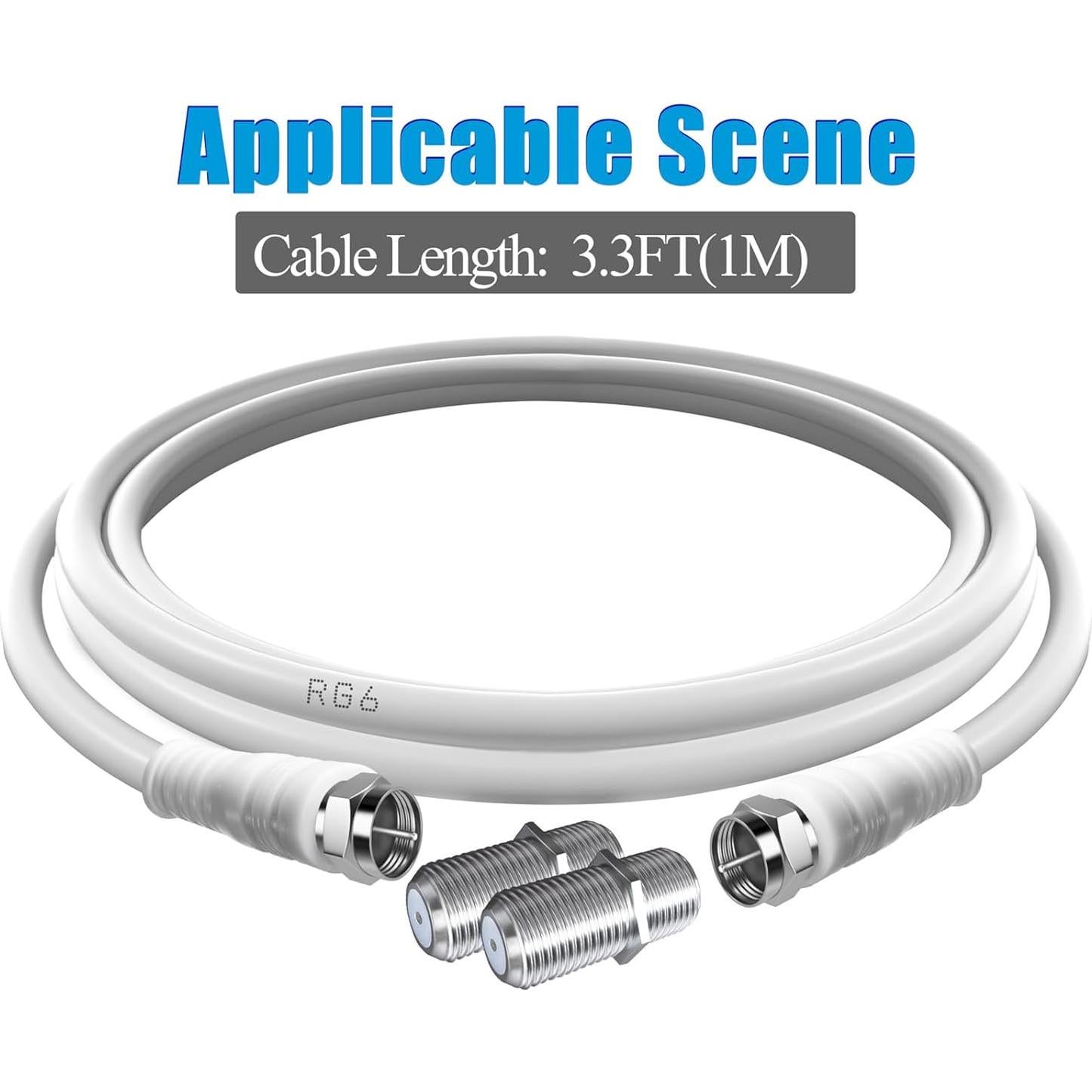 Cable Coaxial RG6 TUOLNK 1M F Macho a Macho 75 Ohm