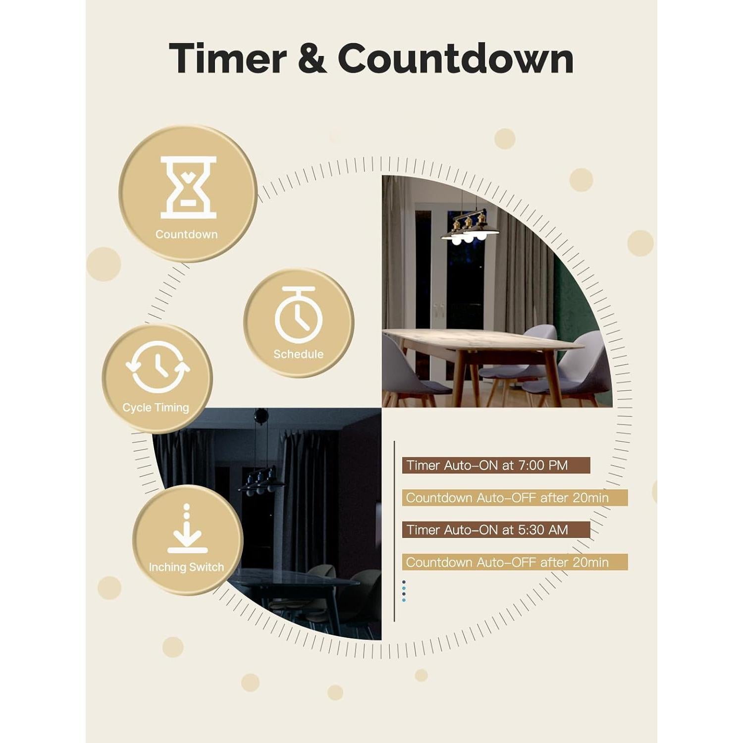 Interruptor de Luz Doble Inteligente MOES WiFi 2 Gang Sin Neutro