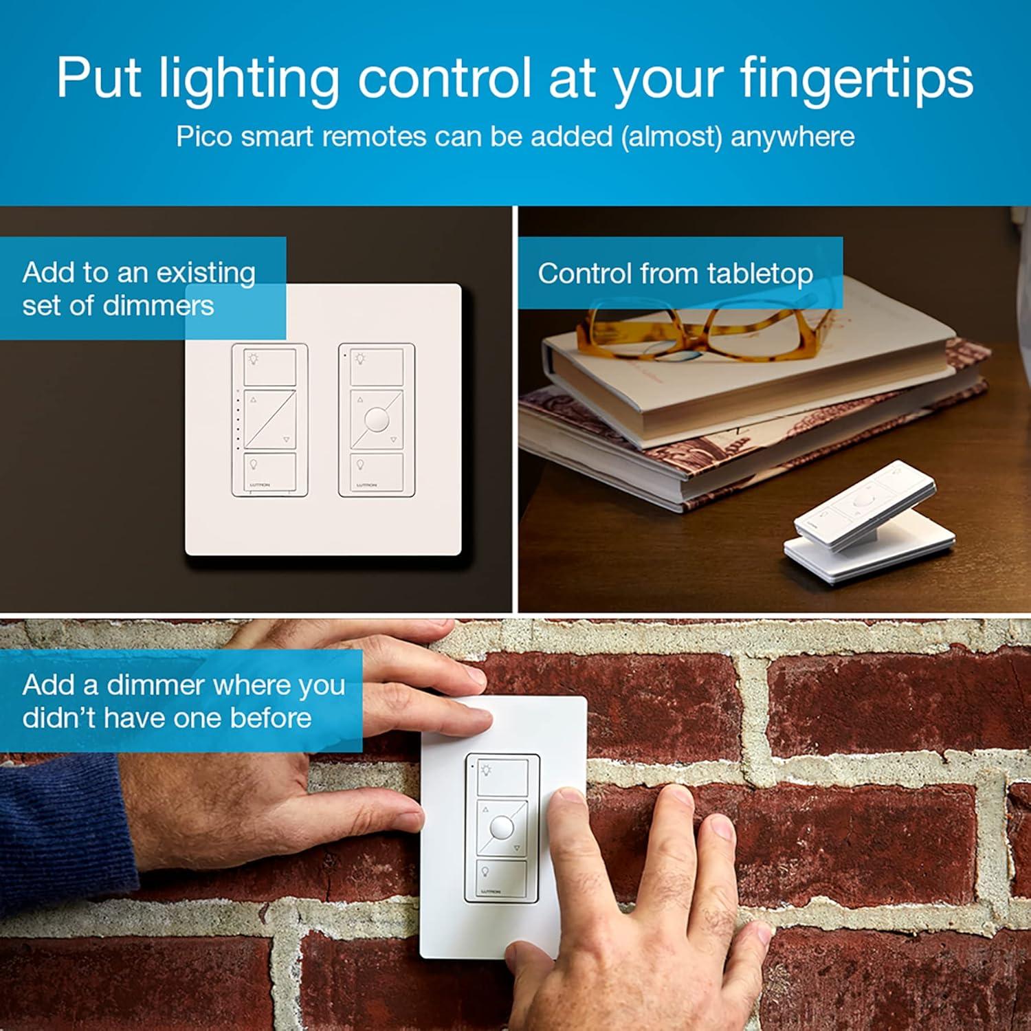 Kit de Iluminación Inteligente Lutron Caseta con Hub y 2 Reguladores