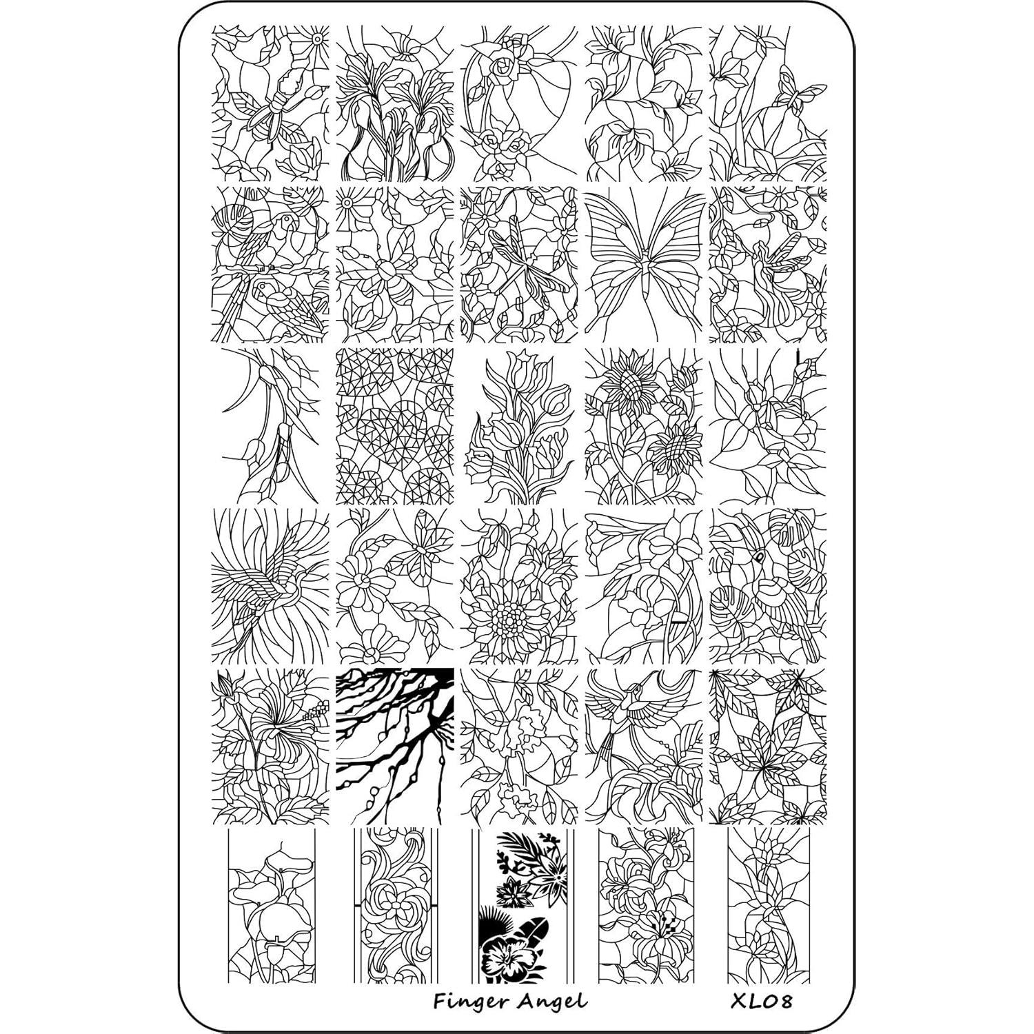 4 Placas de Estampado de Uñas XL HaiQiang con Organizador