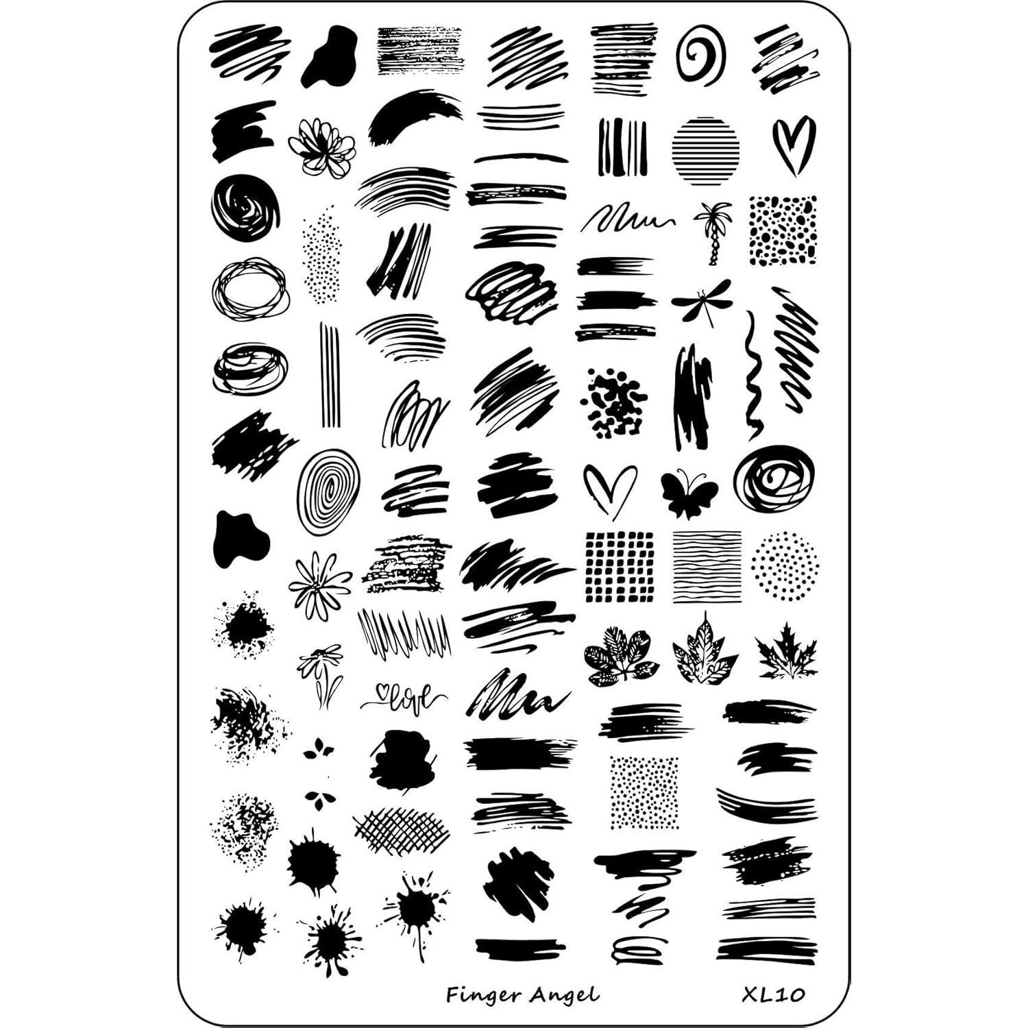 4 Placas de Estampado de Uñas XL HaiQiang con Organizador