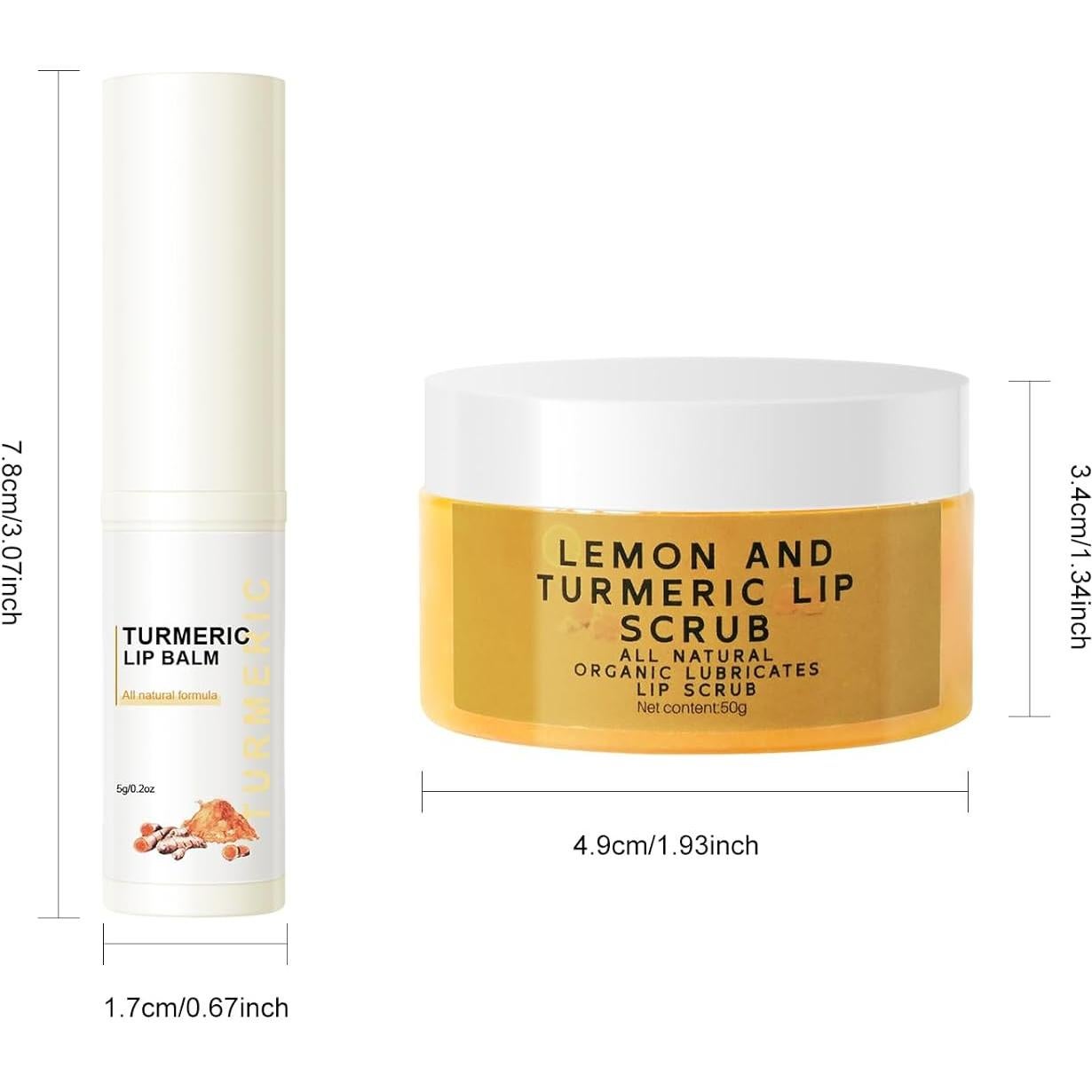 Kit de Tratamiento Labial FREEORR con Cúrcuma - Exfoliante y Bálsamo