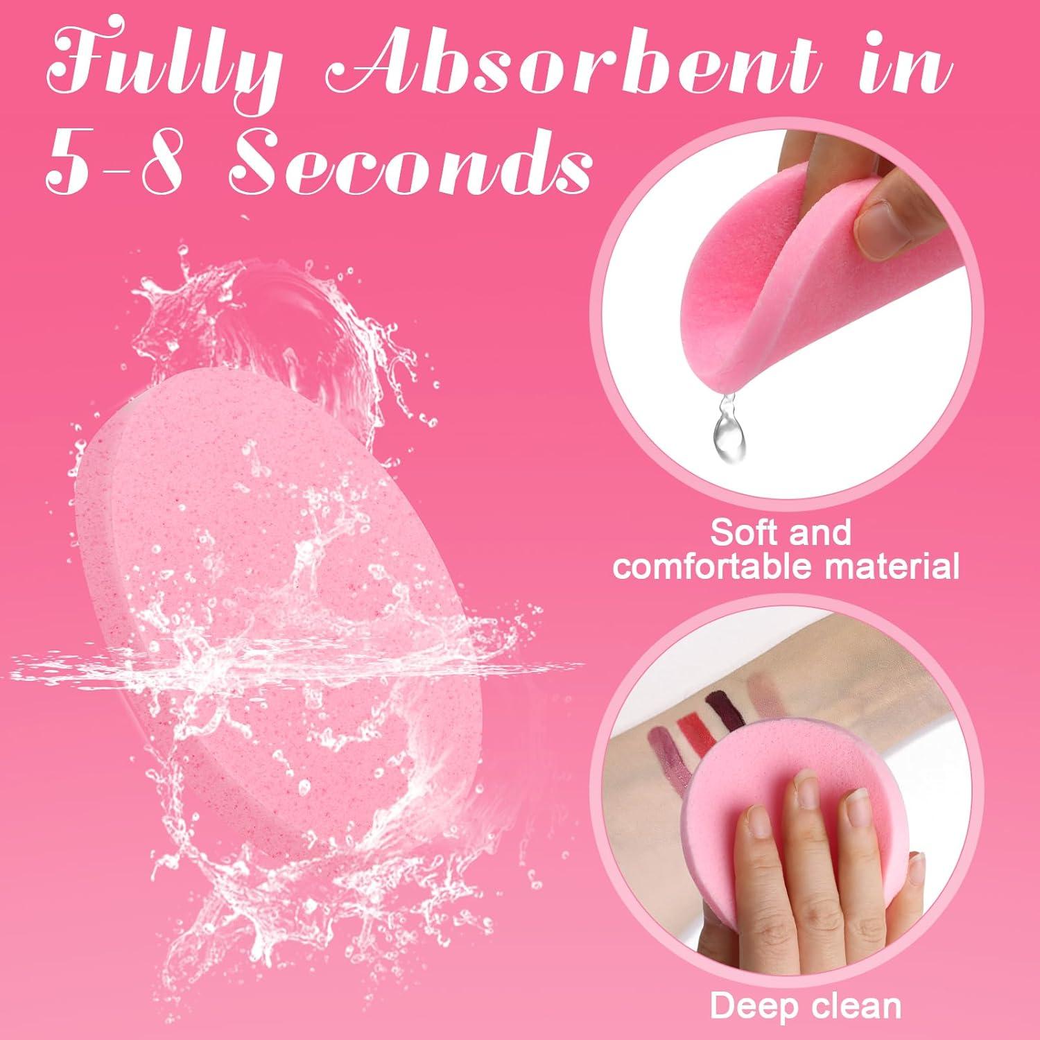 120 Esponjas Faciales Comprimidas Luxiv Rosa para Limpieza