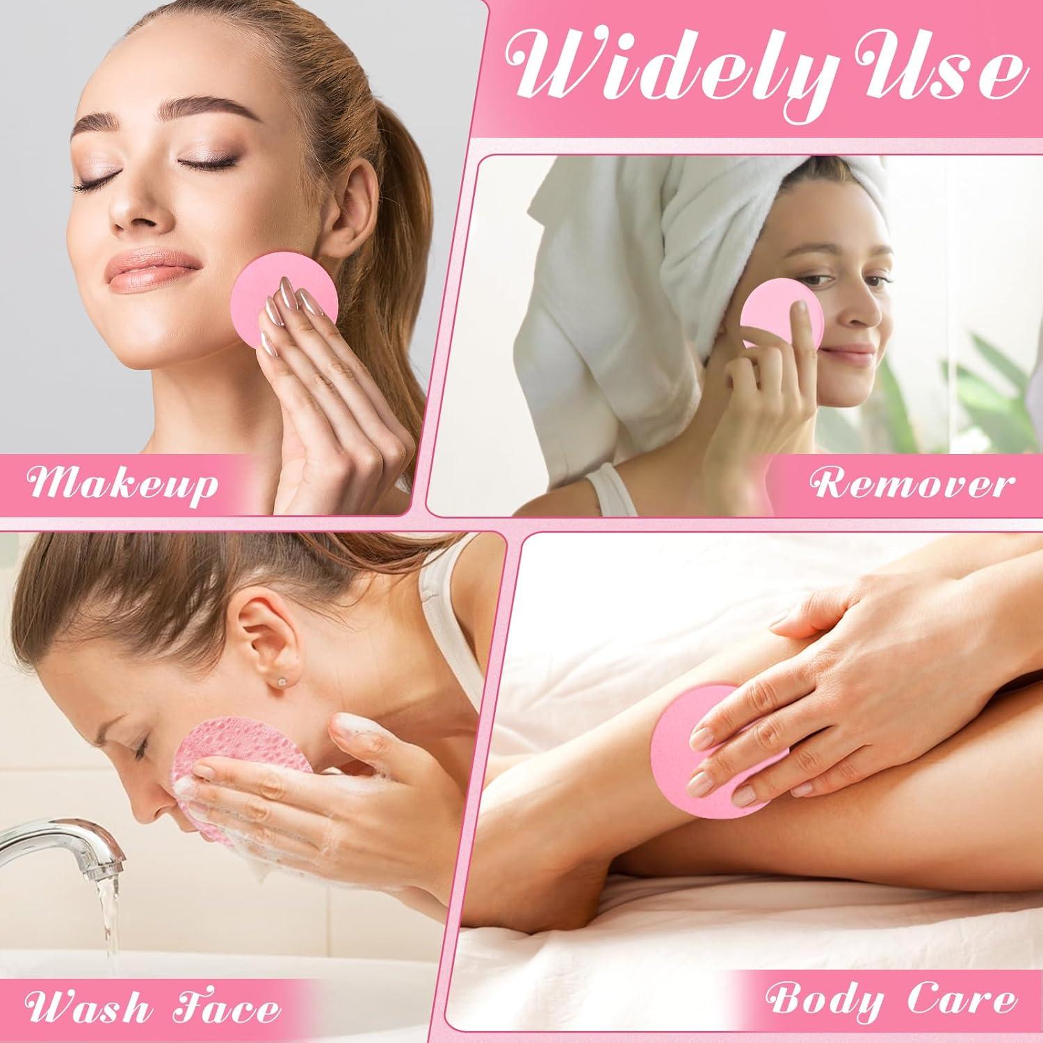 120 Esponjas Faciales Comprimidas Luxiv Rosa para Limpieza