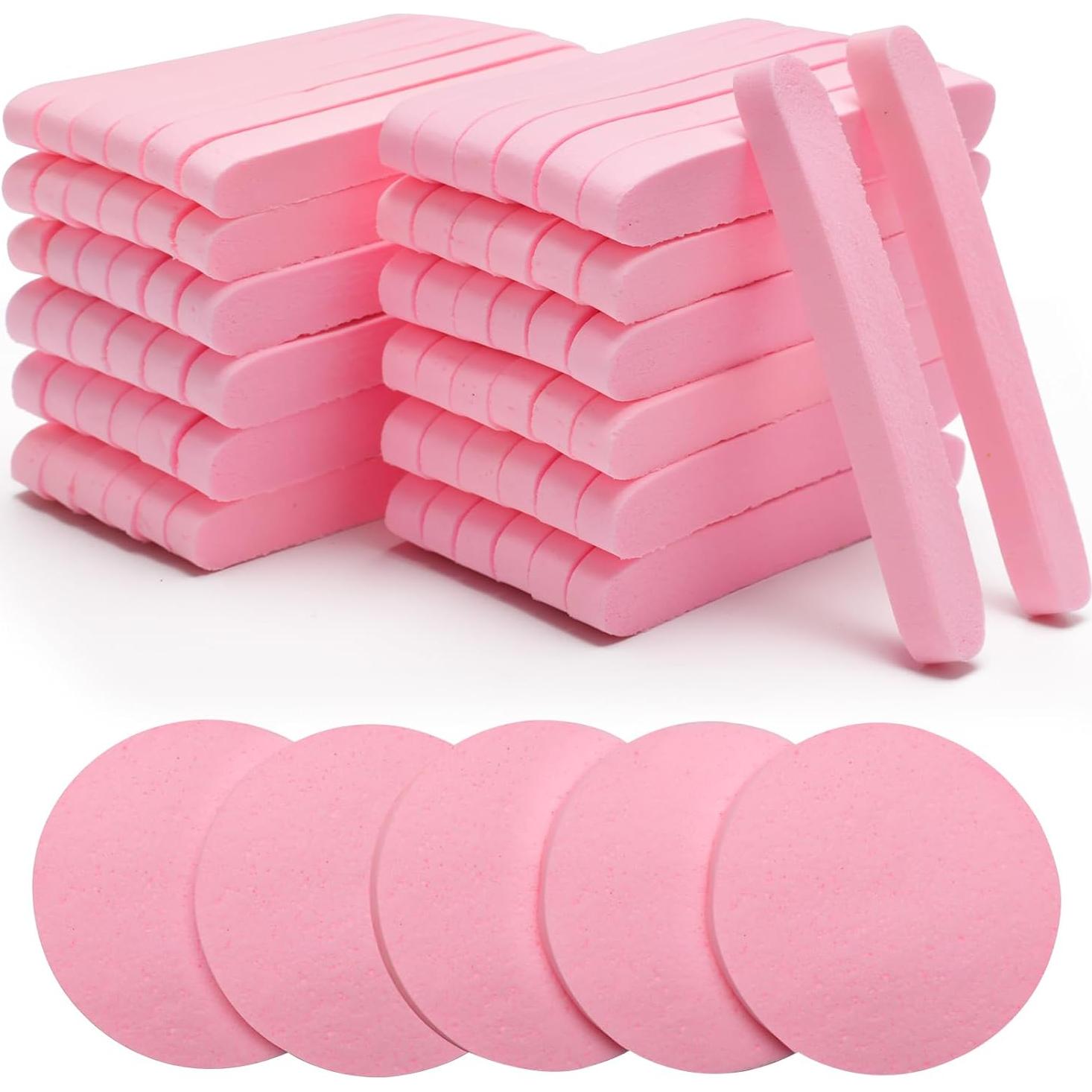120 Esponjas Faciales Comprimidas Luxiv Rosa para Limpieza