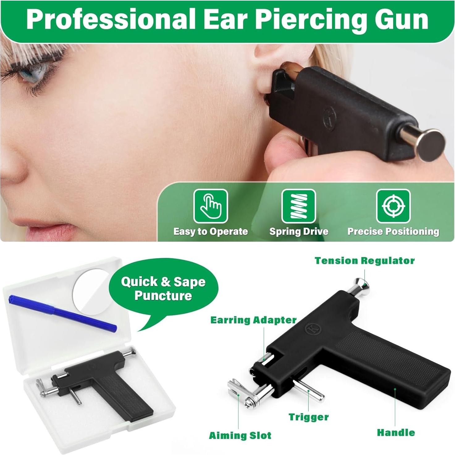 Kit de Perforación de Oídos Evatage con Pendientes de Acero