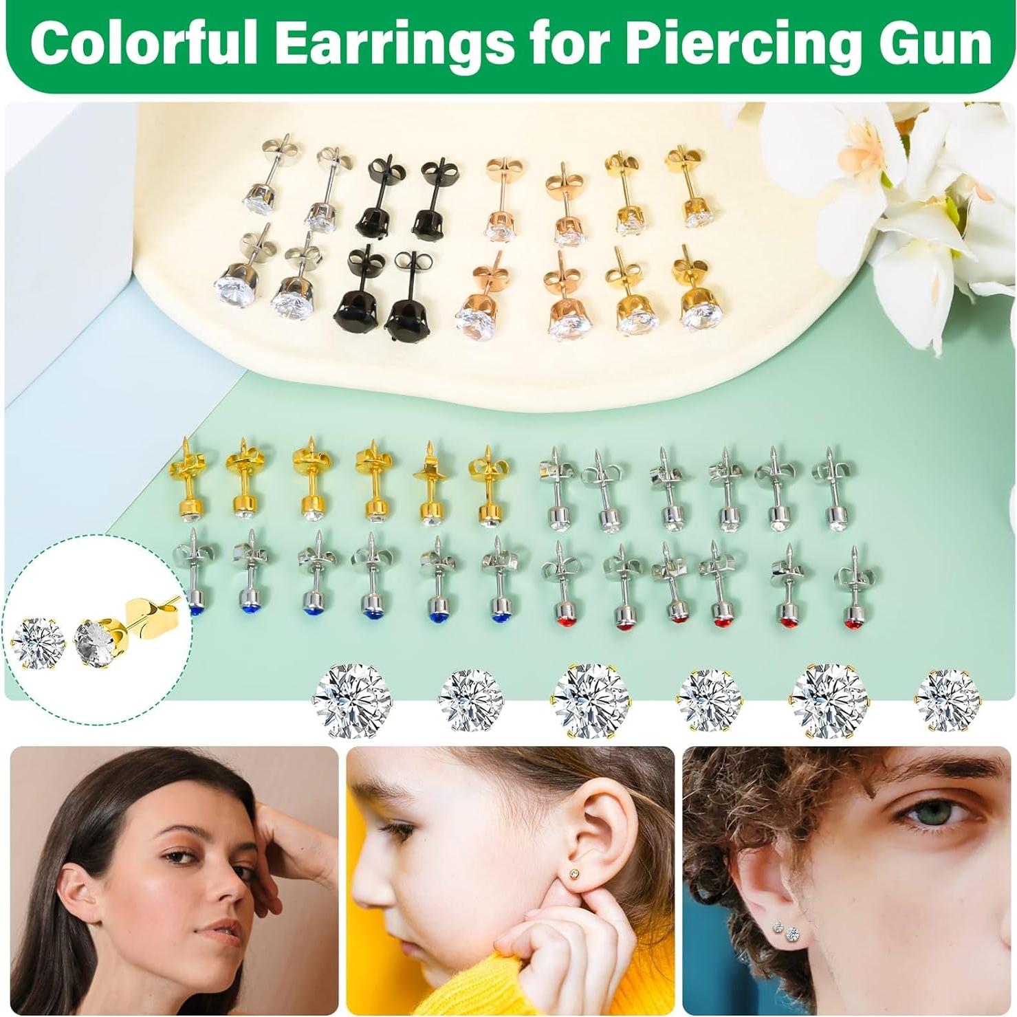 Kit de Perforación de Oídos Evatage con Pendientes de Acero