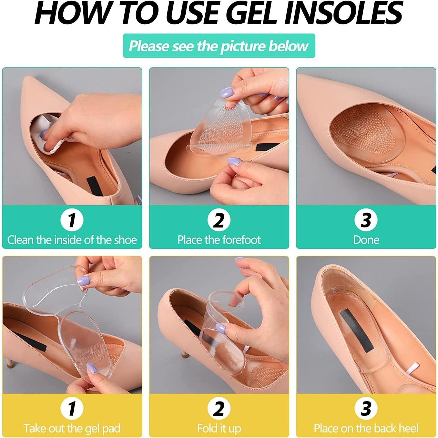 18 Pairs Relleno para Zapatos Tacón Alto Hokoad - Almohadillas Antideslizantes