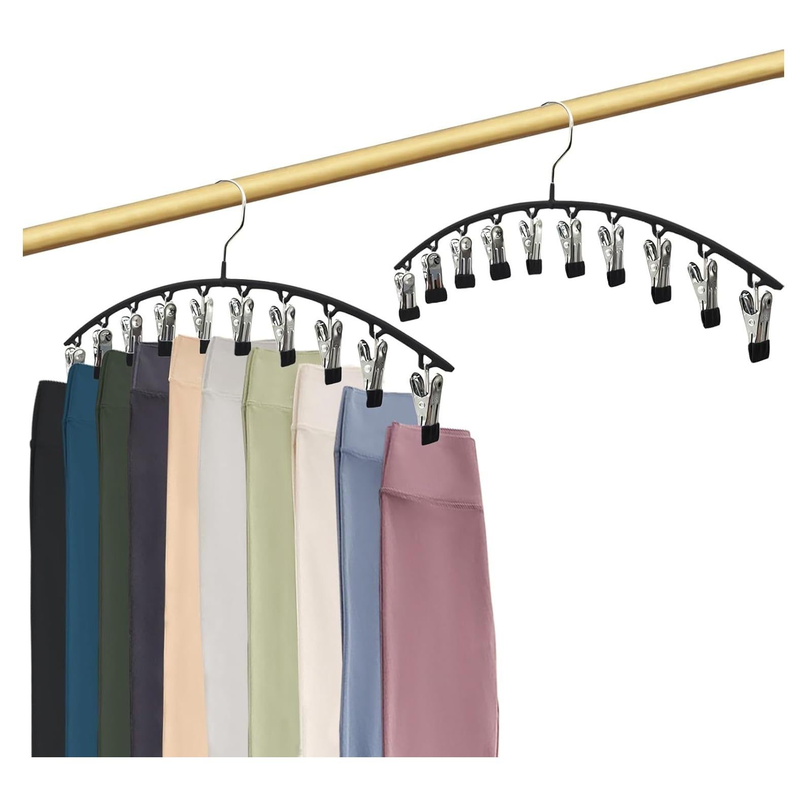 Organizador de Pantalones Sylroal con 10 Clips - 2 Paquetes Negro