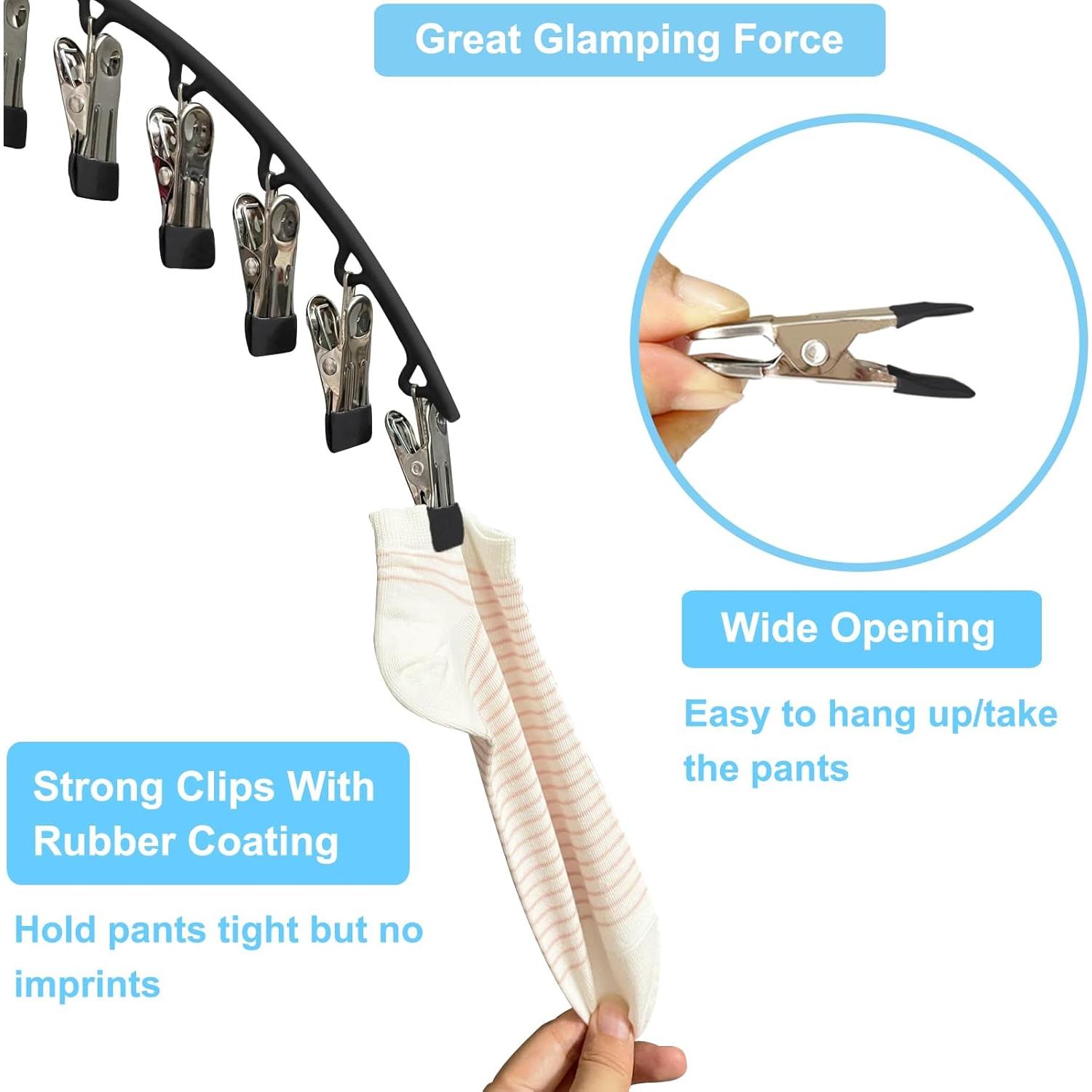 Organizador de Pantalones Sylroal con 10 Clips - 2 Paquetes Negro