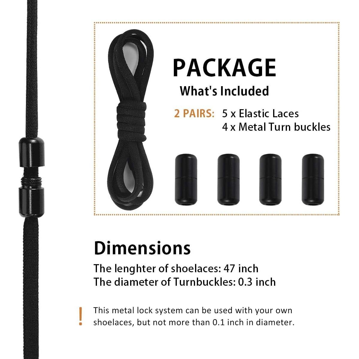 Cintas Elásticas Sin Nudos Anan520 para Zapatos - 2 Pares