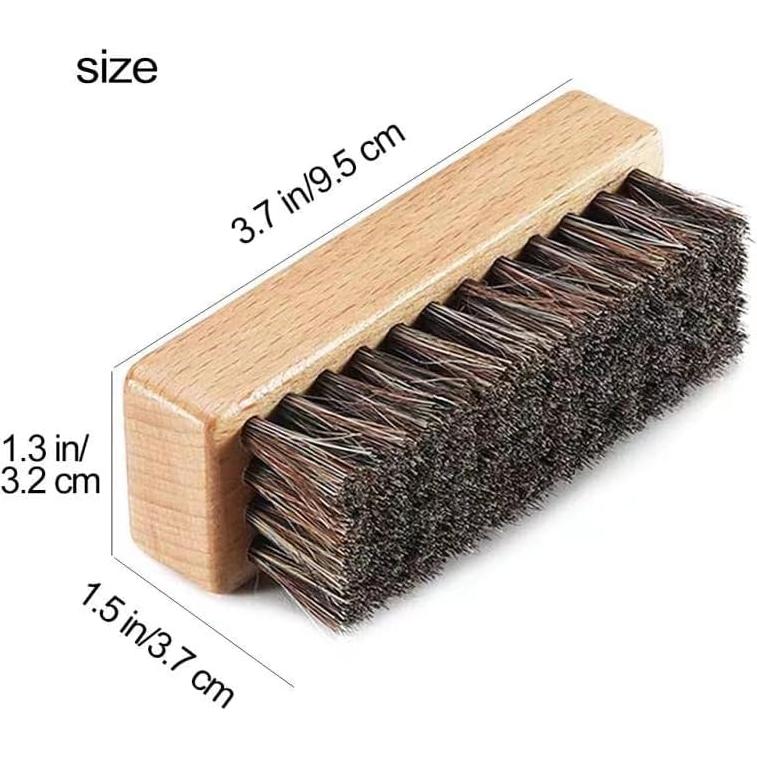 Juego de 3 Cepillos para Zapatos SUPERWASH PLUS - Madera y Crin de Caballo