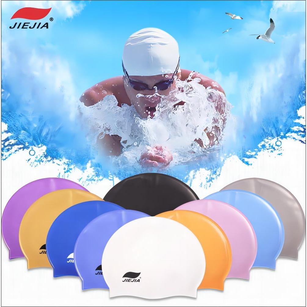 Gorro de natación de silicona JIEJIA unisex - Talla única