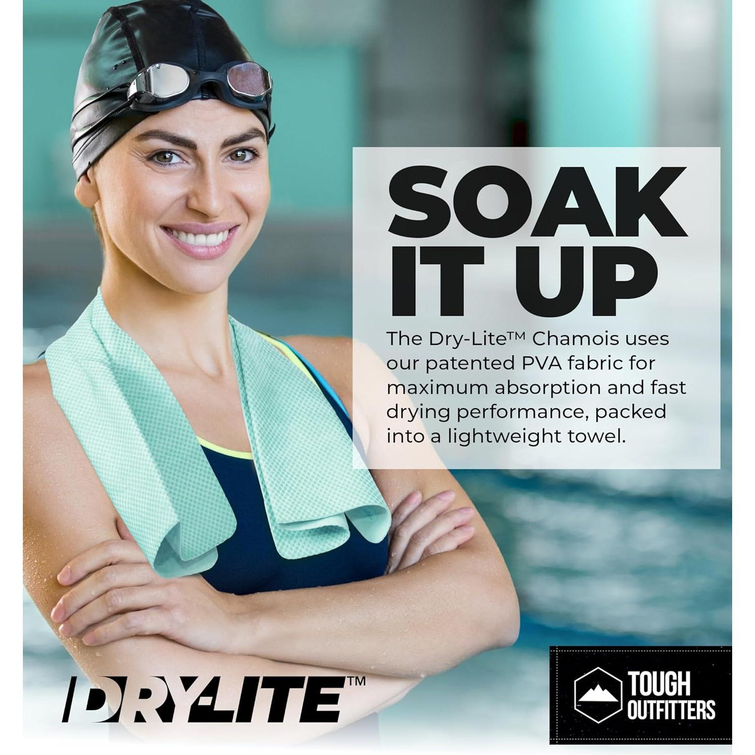 Toalla de Secado Rápido Tough Outdoors - Grande Aqua 66x43 cm