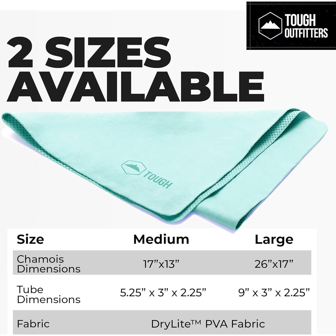 Toalla de Secado Rápido Tough Outdoors - Grande Aqua 66x43 cm