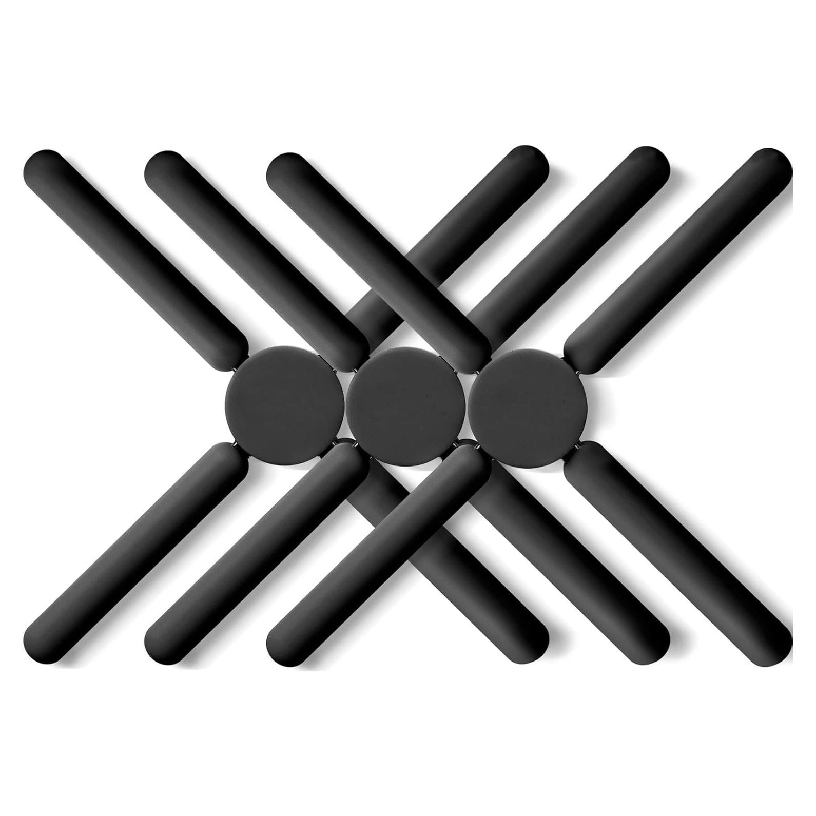 Pack de 3 Trivetes de Silicona Plegables FENGCHEN Negros