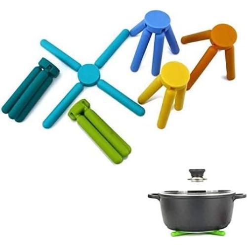 Pack de 3 Trivetes de Silicona Plegables FENGCHEN Negros