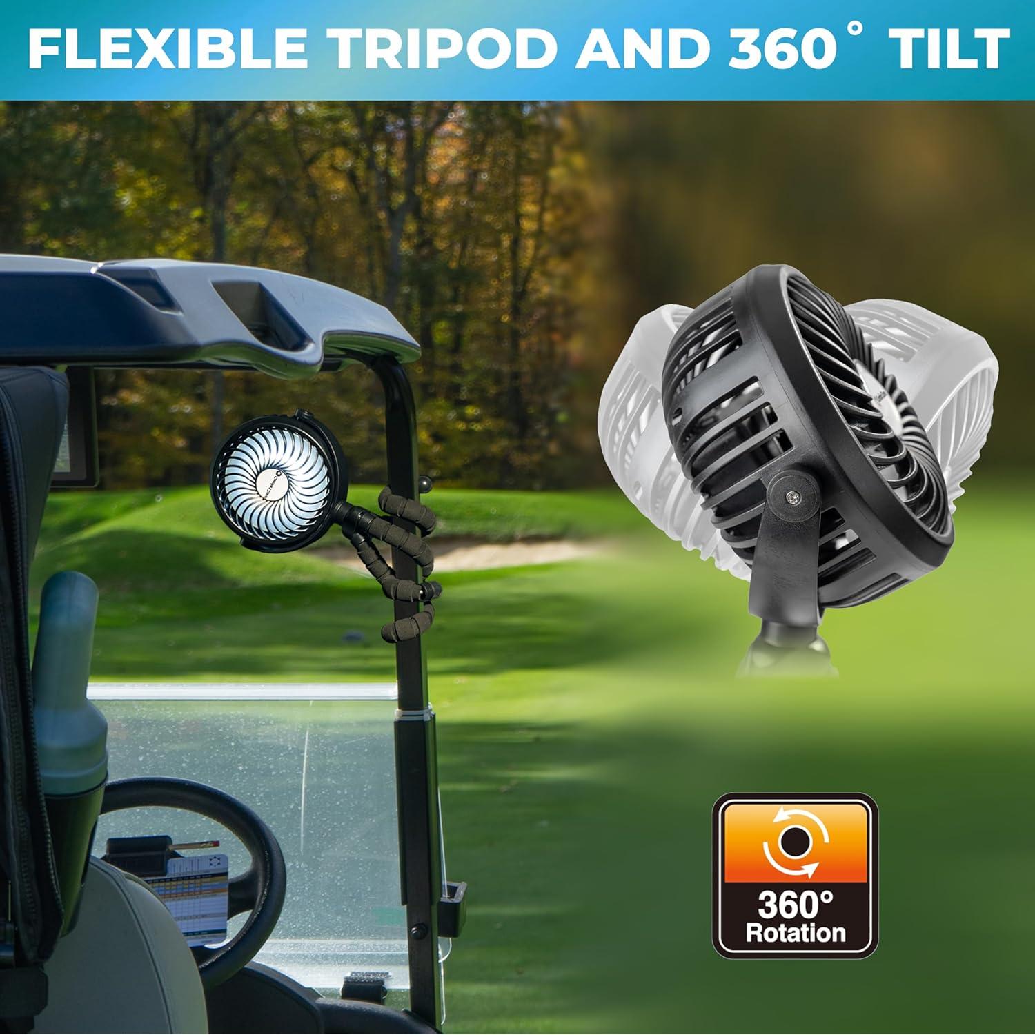 Ventilador Portátil Recargable Comfort Zone MTD08-BLK 10cm 3 Velocidades