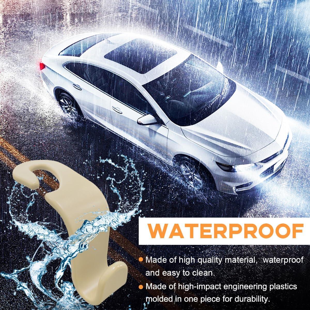 Gancho de Reposacabezas para Asiento de Coche Povtii 4PCS Beige