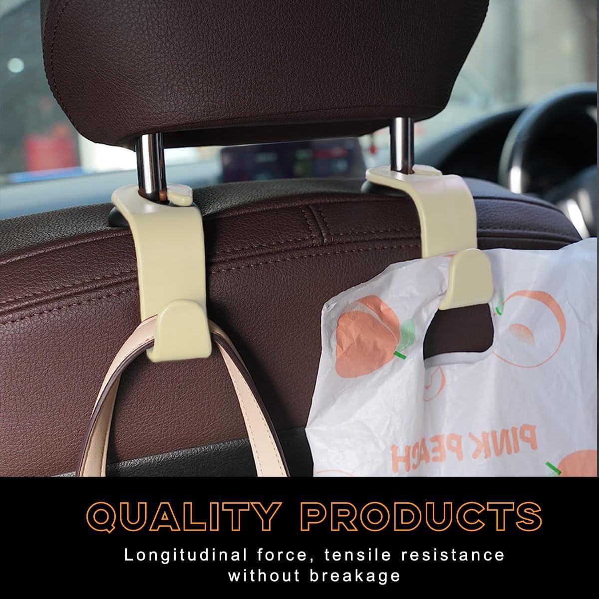 Gancho de Reposacabezas para Asiento de Coche Povtii 4PCS Beige