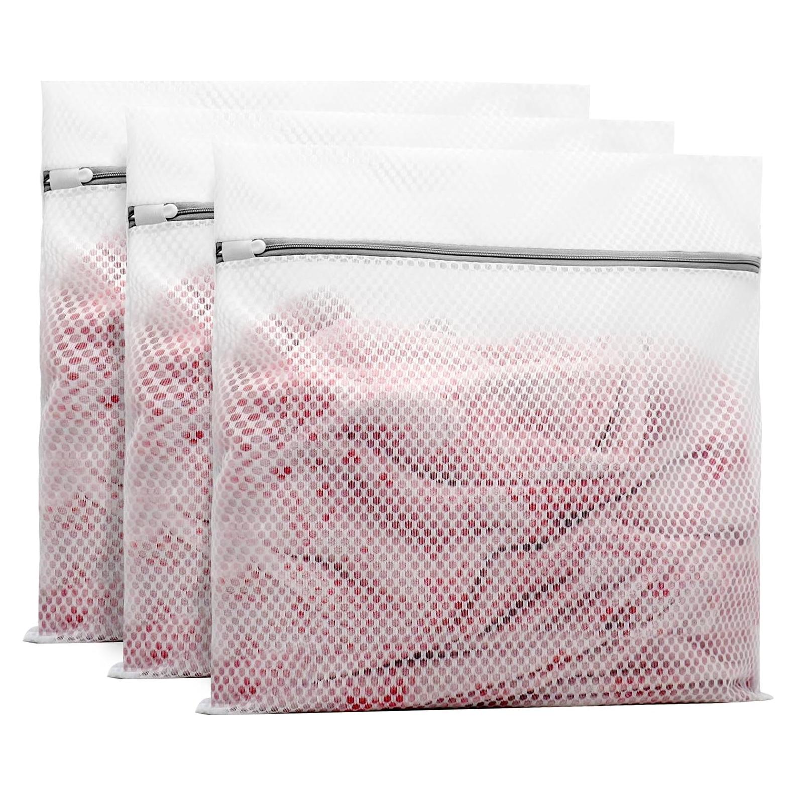 Bolsas de Lavandería de Malla Muchfun 60x60 cm 3 Pcs Duraderas