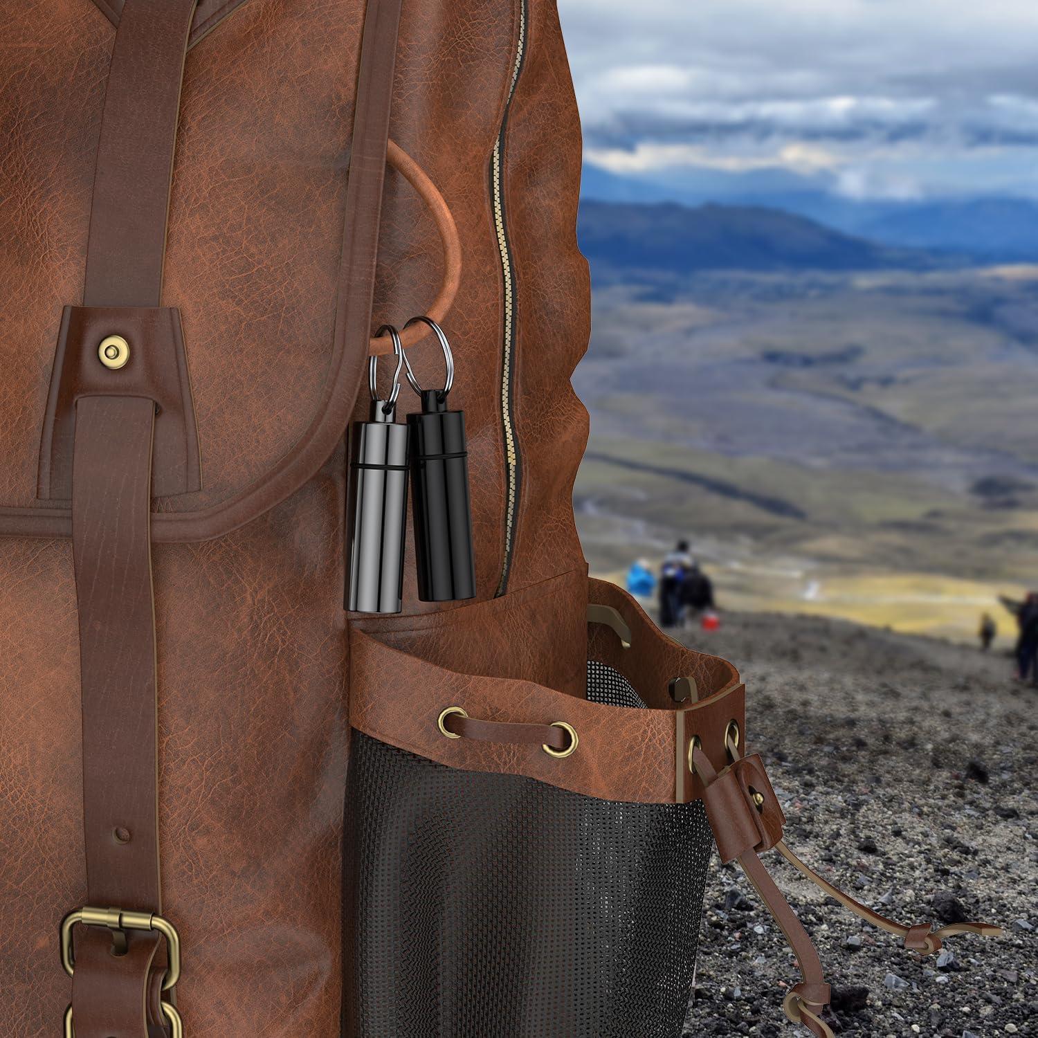 Caja de Pastillas Portátil TecQach - 2 Paquetes, Metal, Gris/Negro