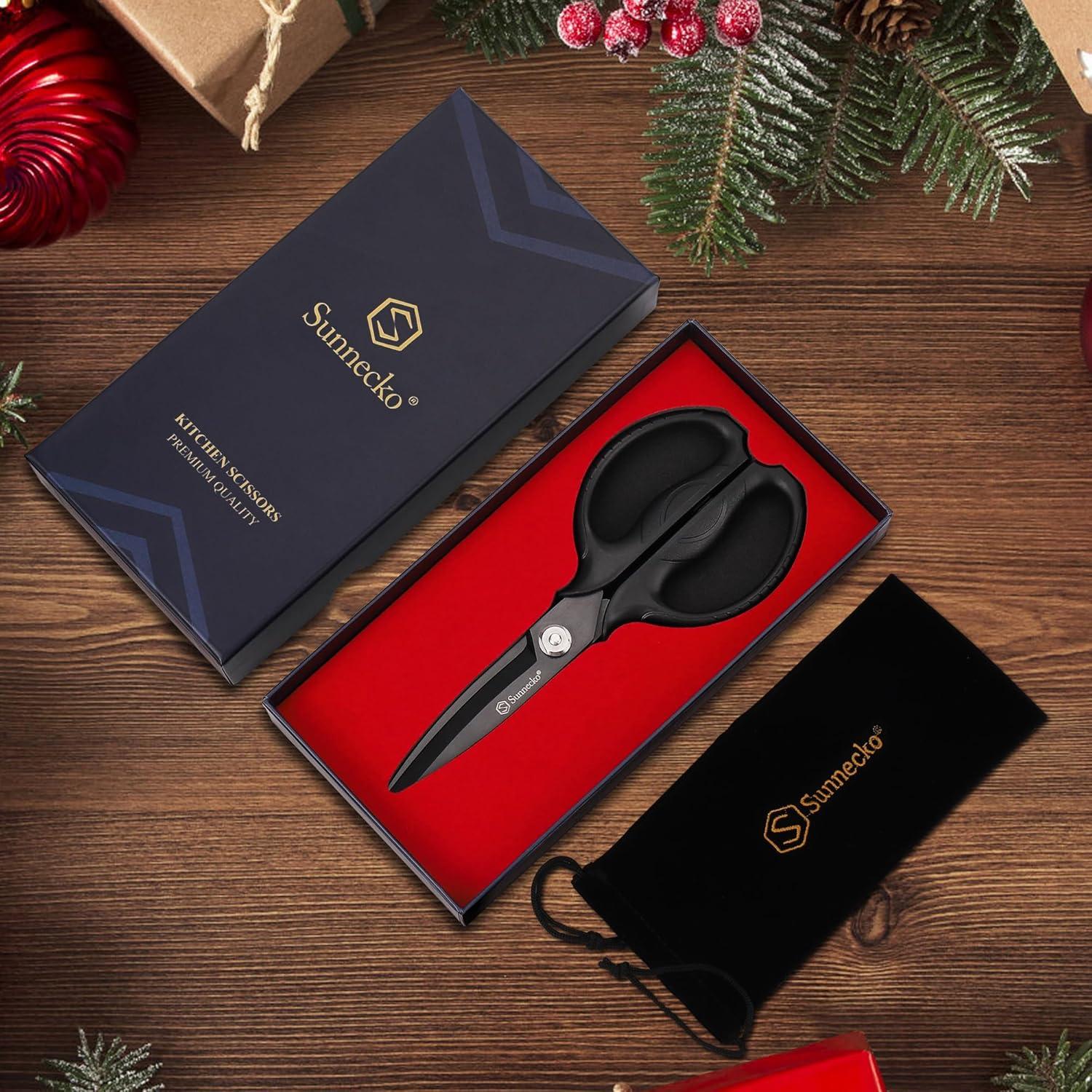 Tijeras de Cocina Sunnecko 20.32 cm Titanio Negro Alta Resistencia