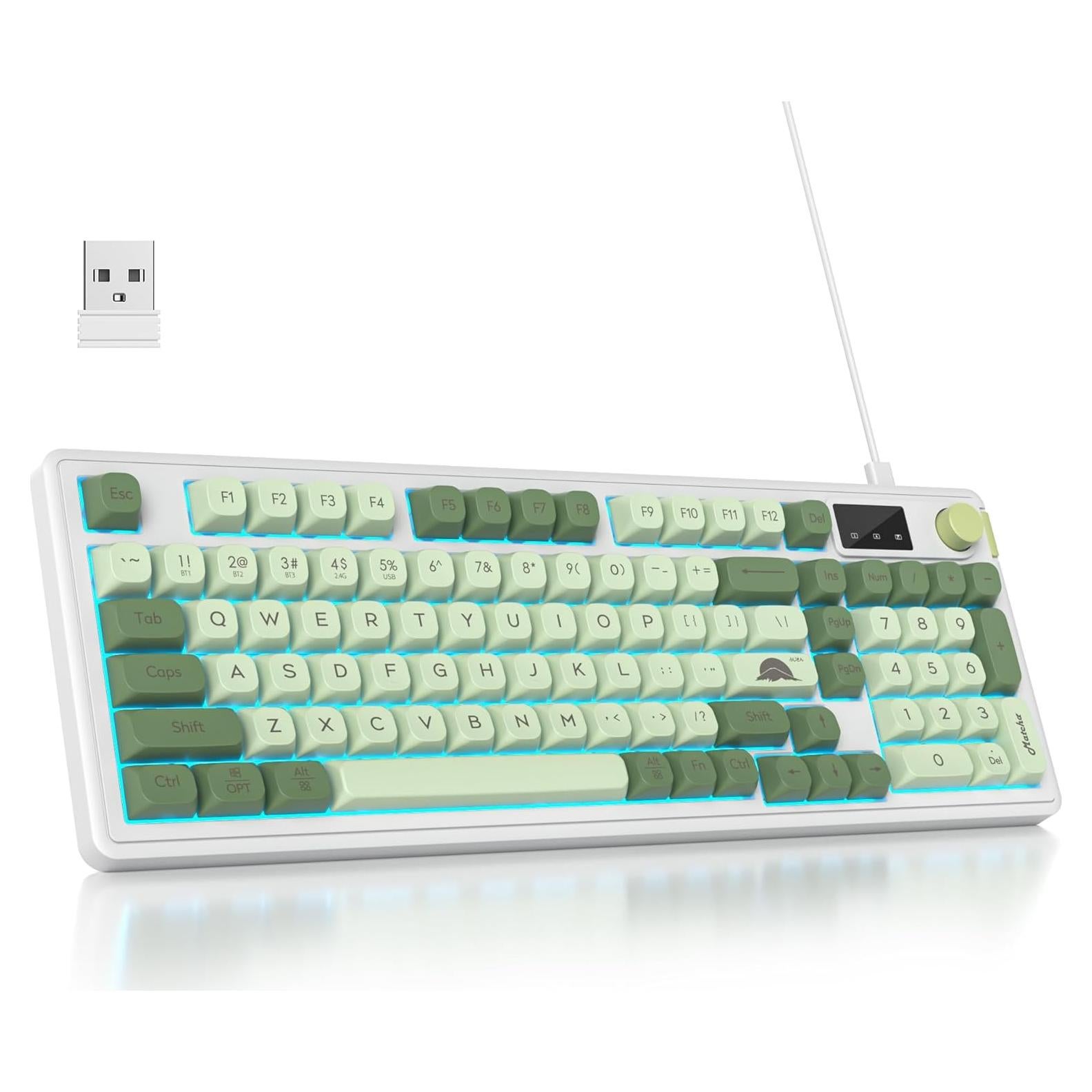 Teclado Inalámbrico Owpkeenthy 96% Verde Matcha RGB