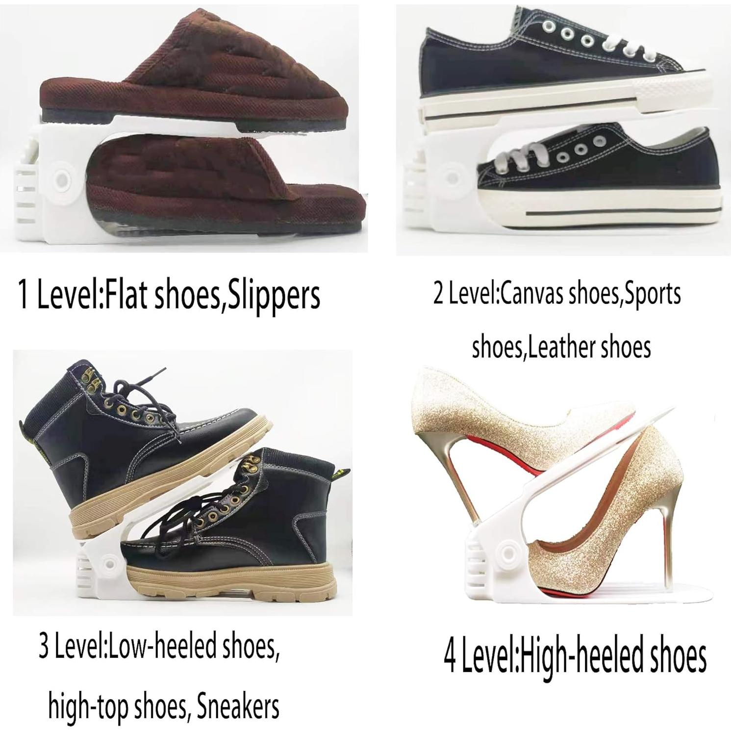 Organizador de Zapatos RISETEX Ajustable Doble Nivel Blanco