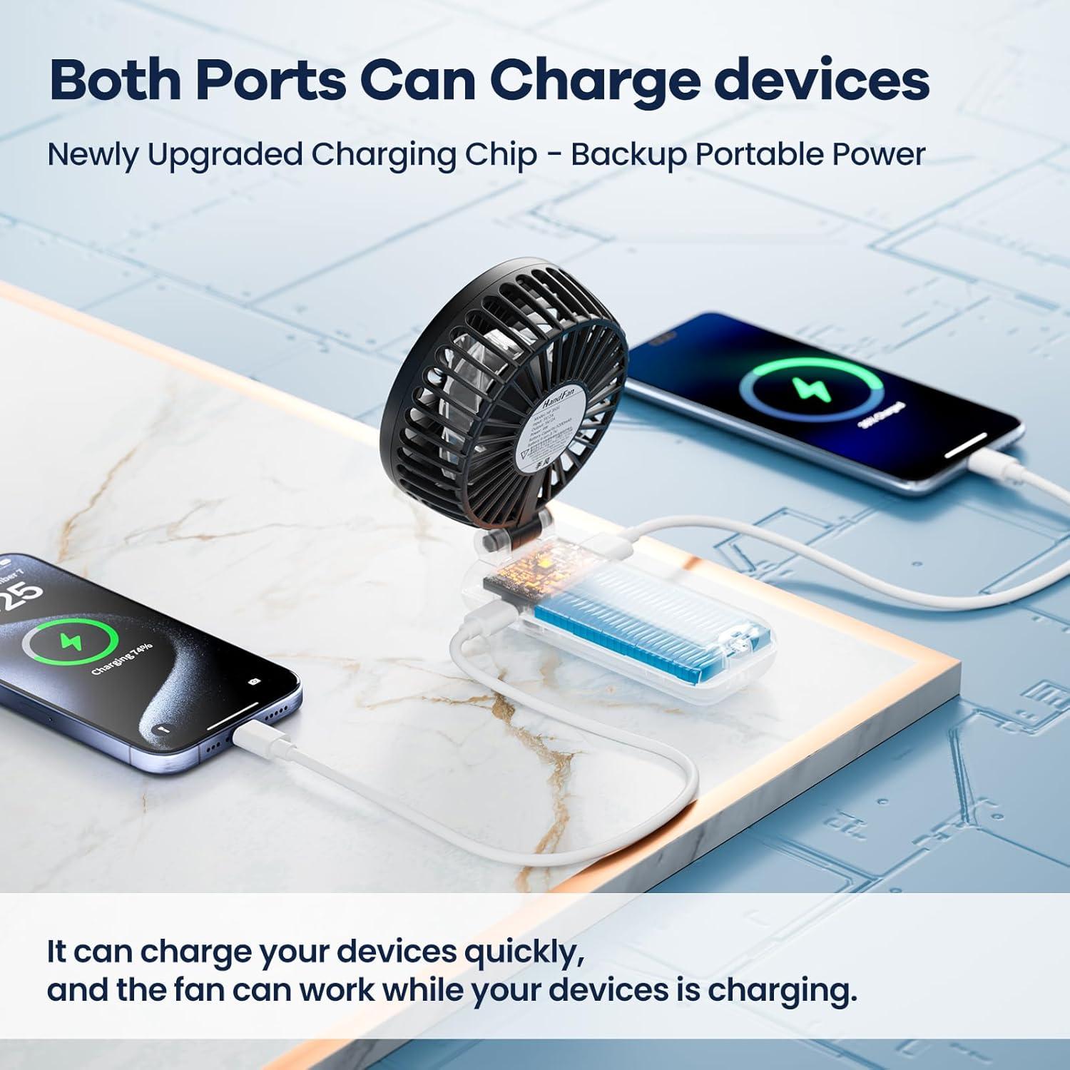 Ventilador de Mano Portátil HandFan 5200mAh 5 Velocidades