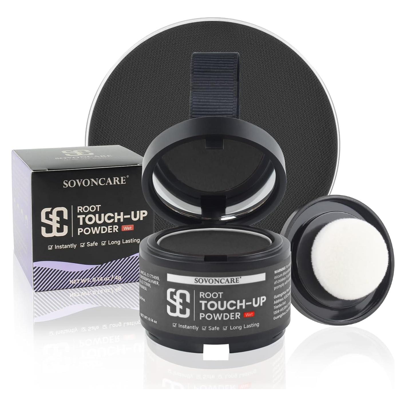 Polvo Húmedo para Cabello SOVONCARE 0.14 Oz Negro - Retoque Raíces