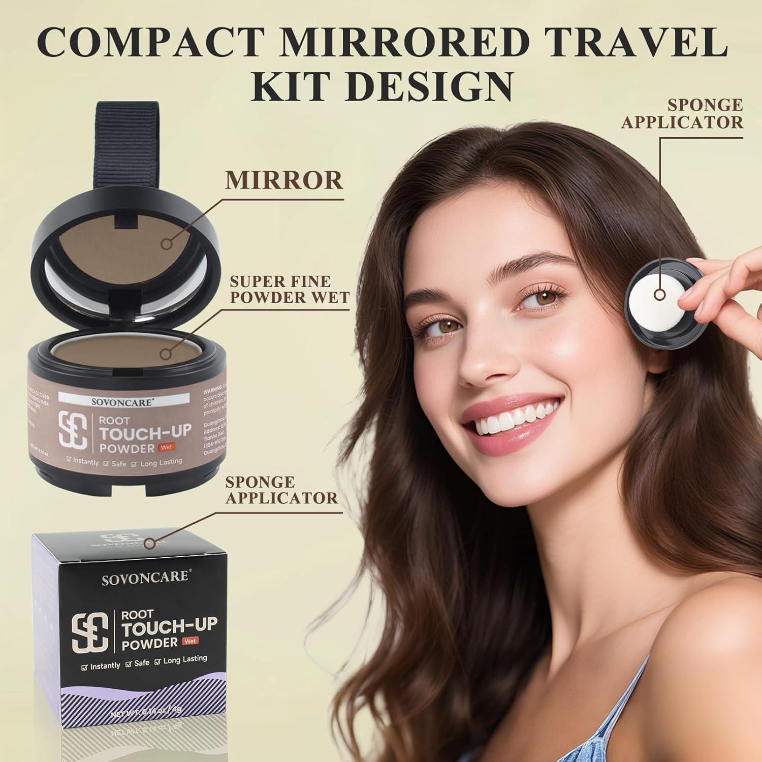 Polvo Húmedo para Cabello SOVONCARE 0.14 Oz Negro - Retoque Raíces