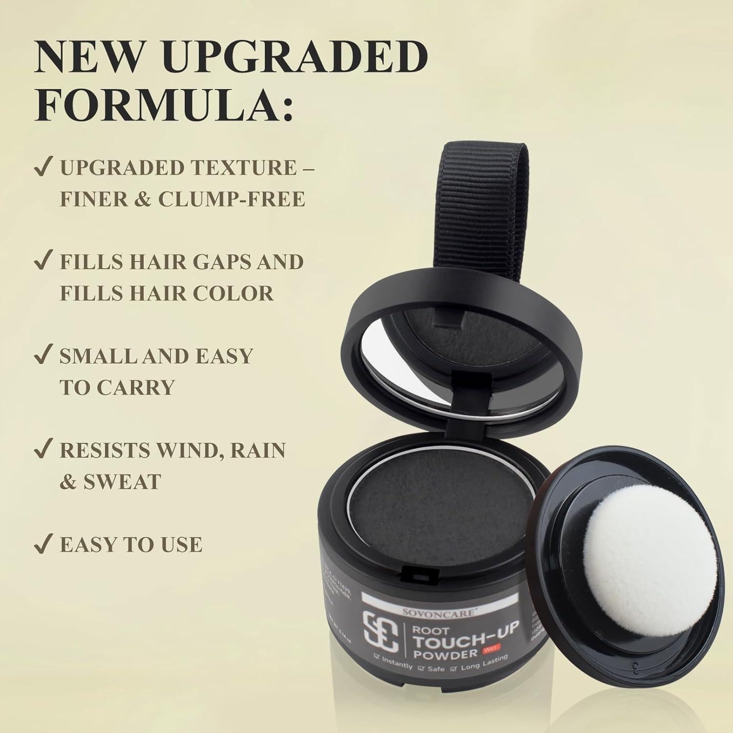 Polvo Húmedo para Cabello SOVONCARE 0.14 Oz Negro - Retoque Raíces