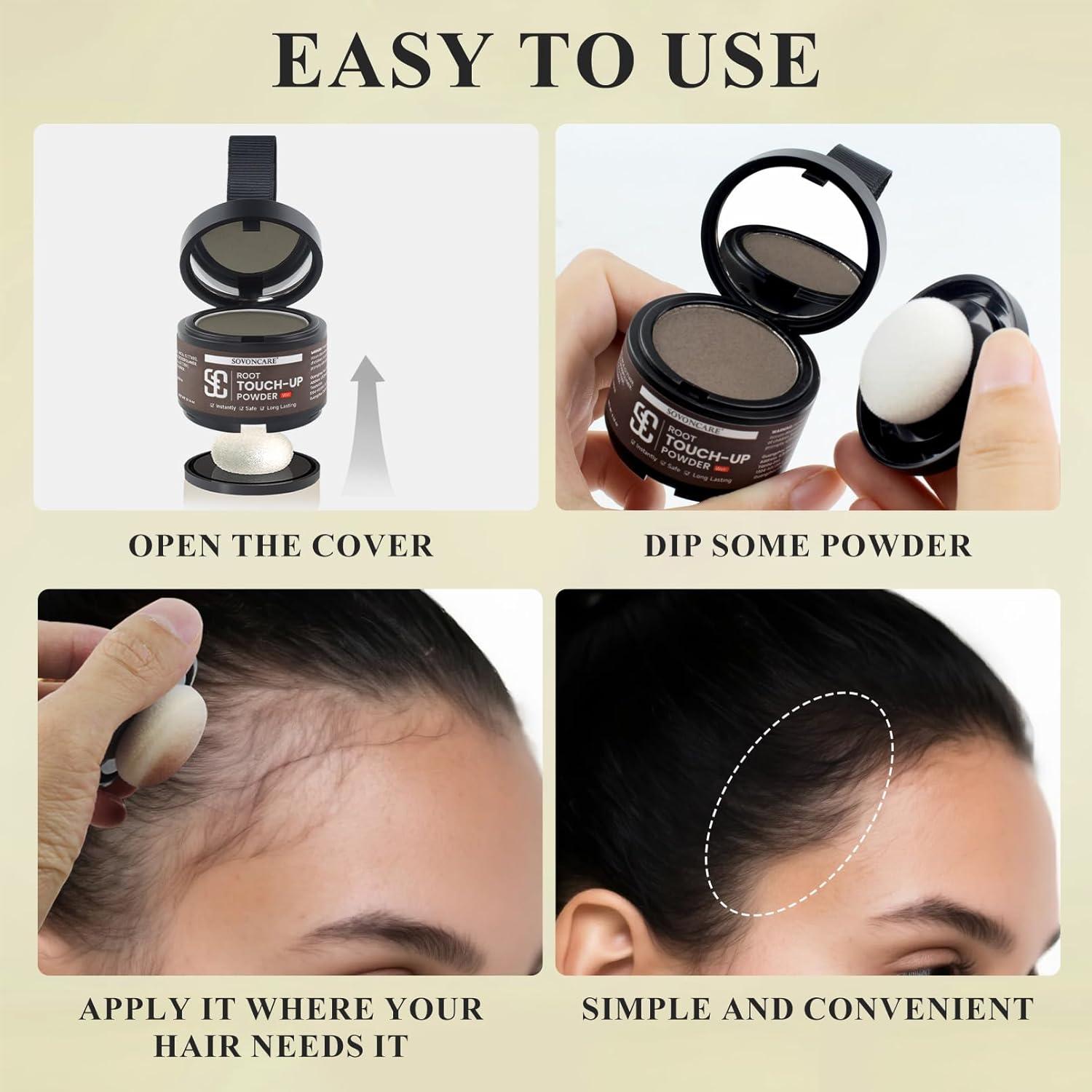 Polvo Húmedo para Cabello SOVONCARE 0.14 Oz Negro - Retoque Raíces