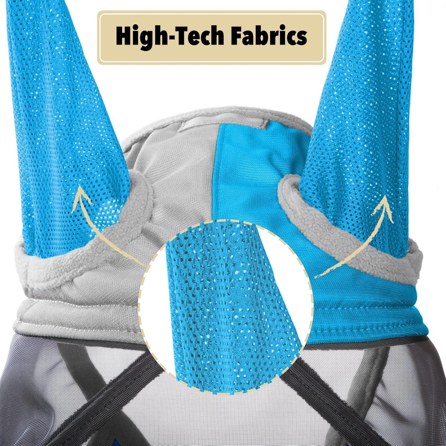 Máscara de Moscas para Caballo Harrison Howard L Azul Claro/Plata