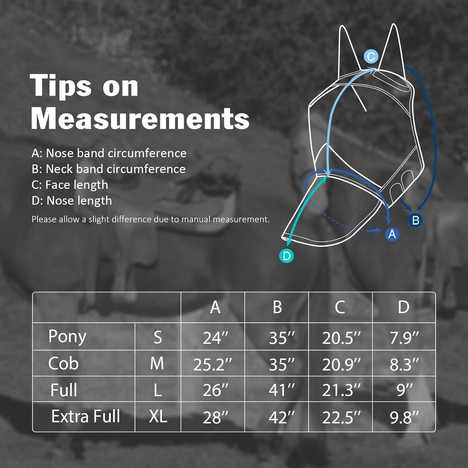 Máscara de Moscas para Caballo Harrison Howard L Azul Claro/Plata