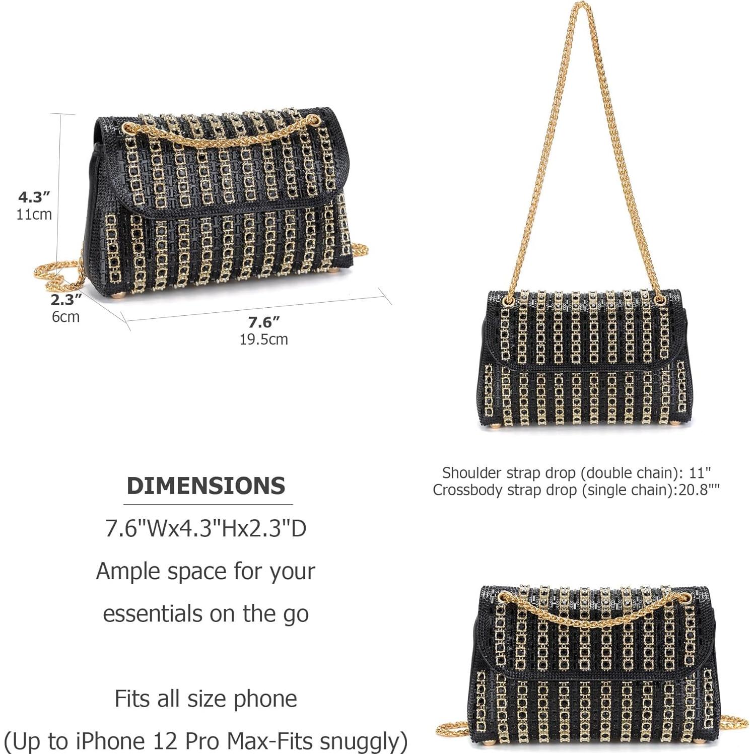 Clutch de Noche Brillante Sweetovo con Strass para Mujeres