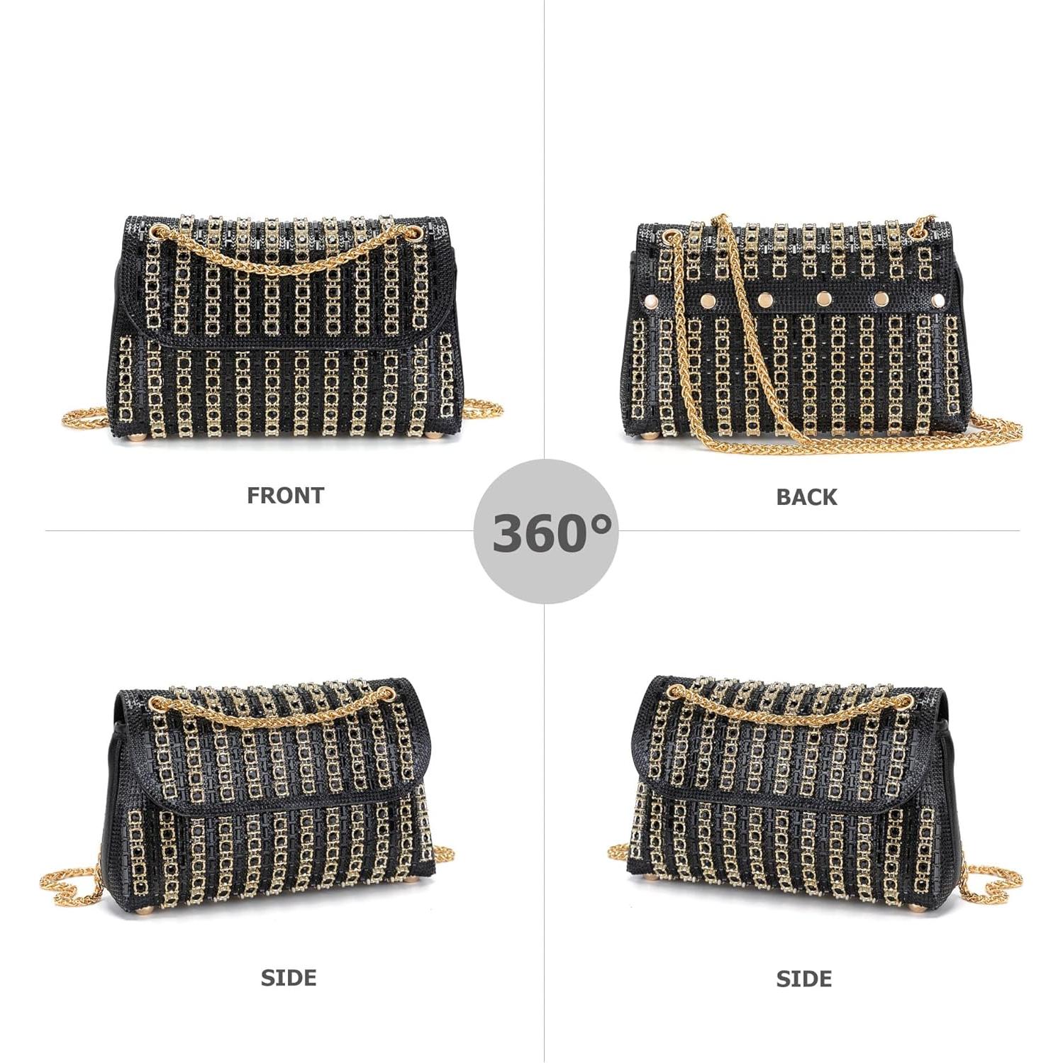 Clutch de Noche Brillante Sweetovo con Strass para Mujeres