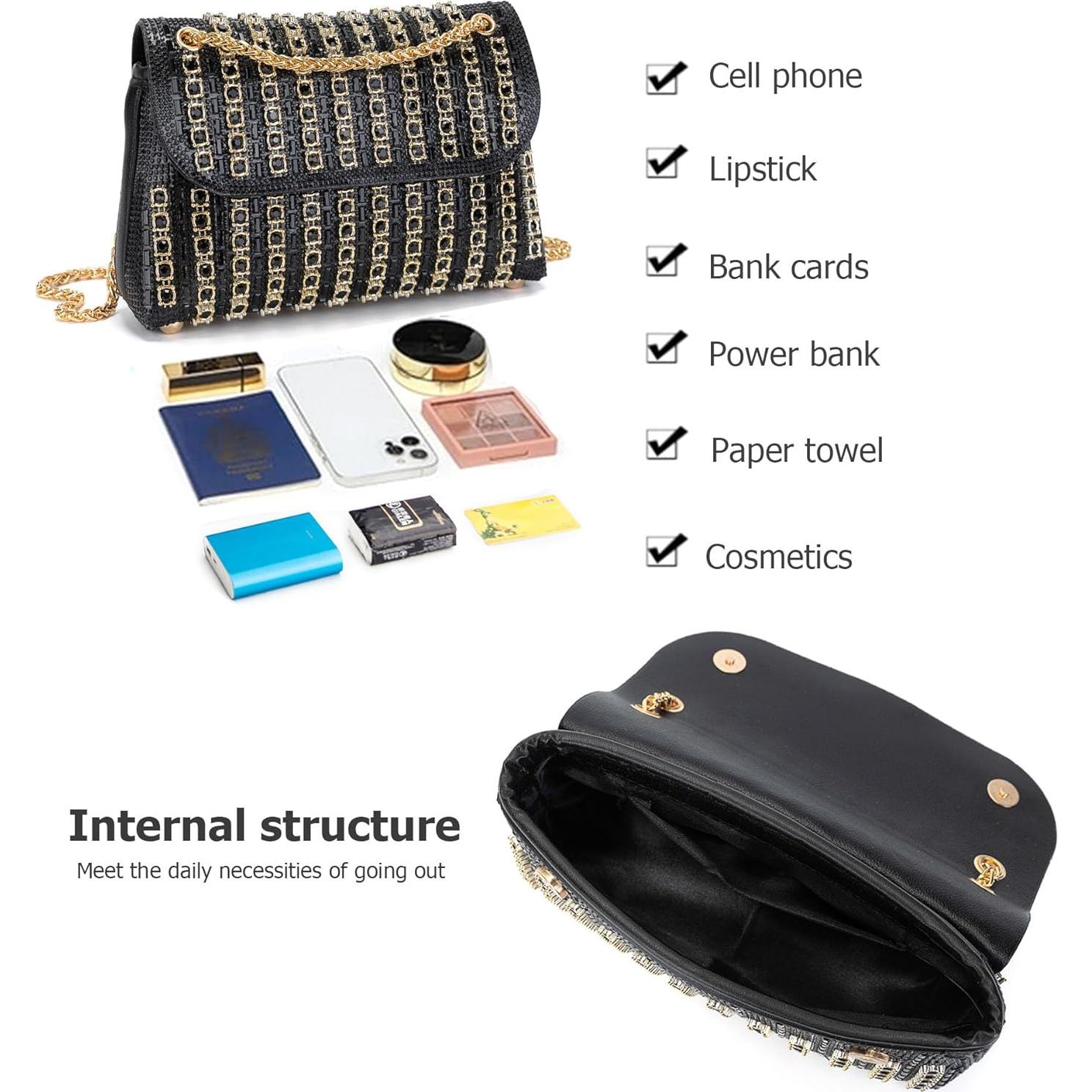 Clutch de Noche Brillante Sweetovo con Strass para Mujeres