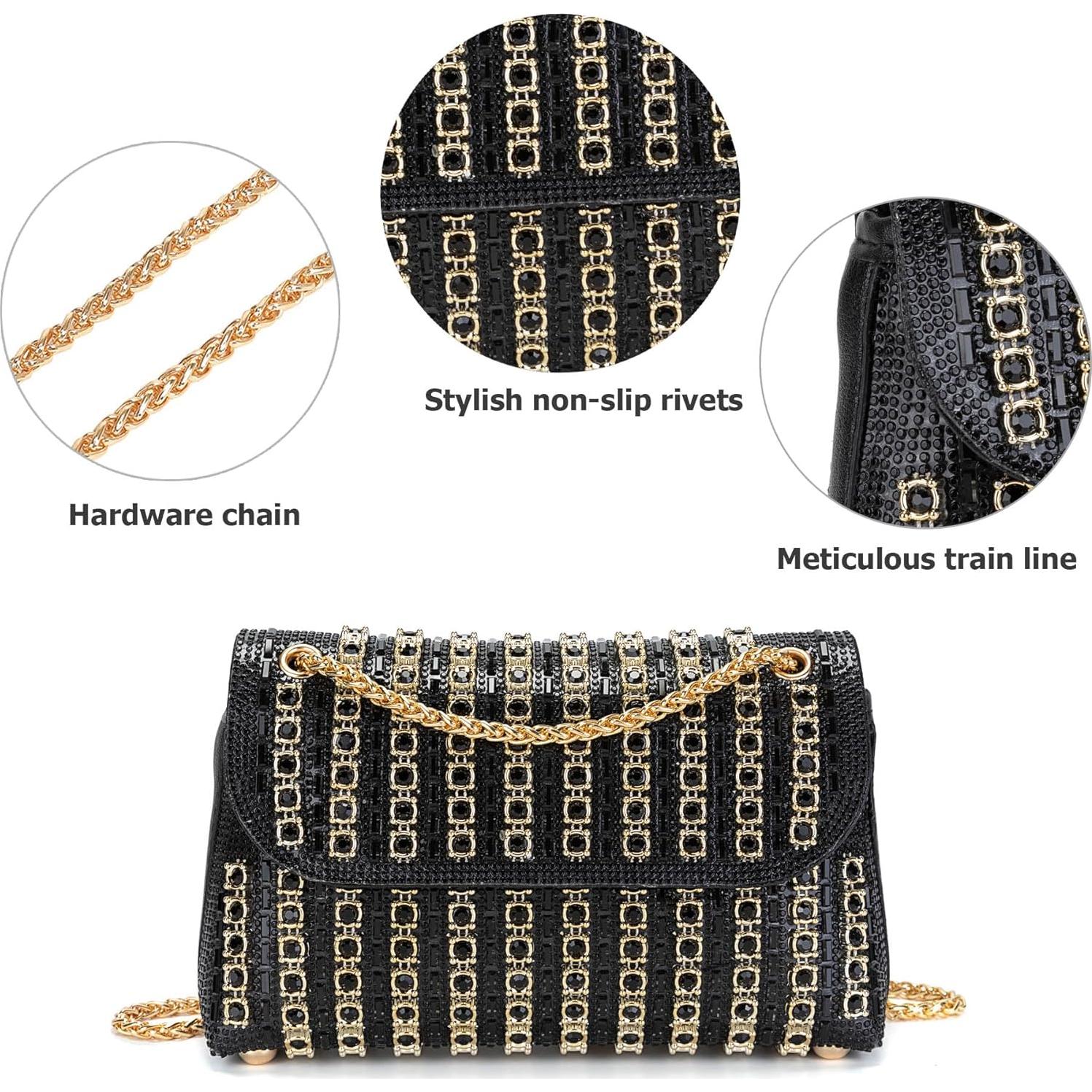 Clutch de Noche Brillante Sweetovo con Strass para Mujeres