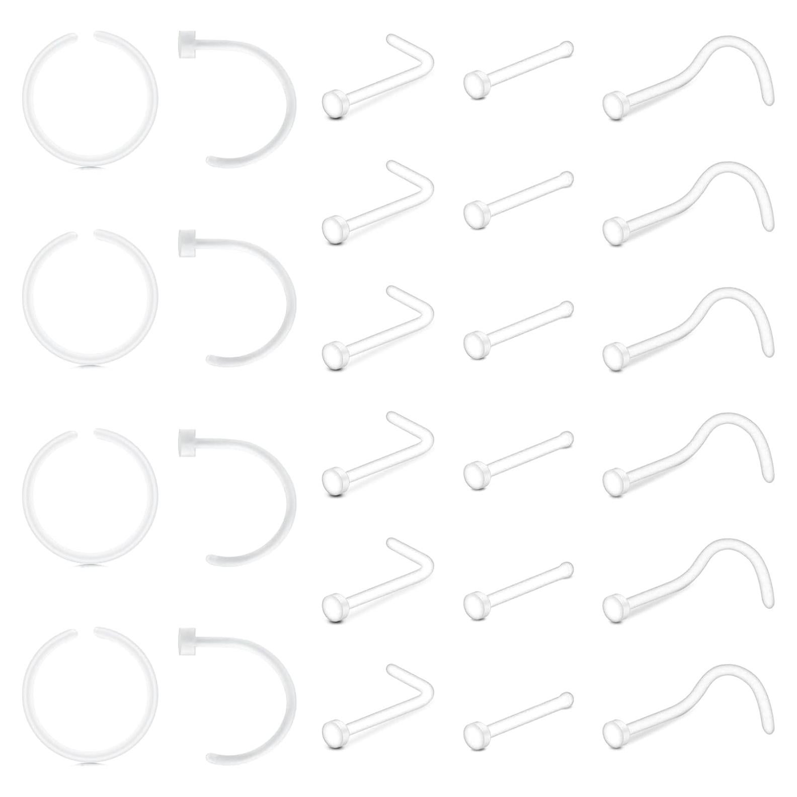 Joyería de Piercing Zolure - 18 Piezas Transparentes 18g