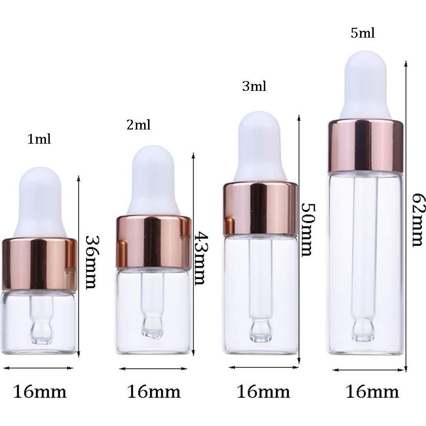 Frascos de vidrio 1ml - 50 botellas con gotero Glasstore