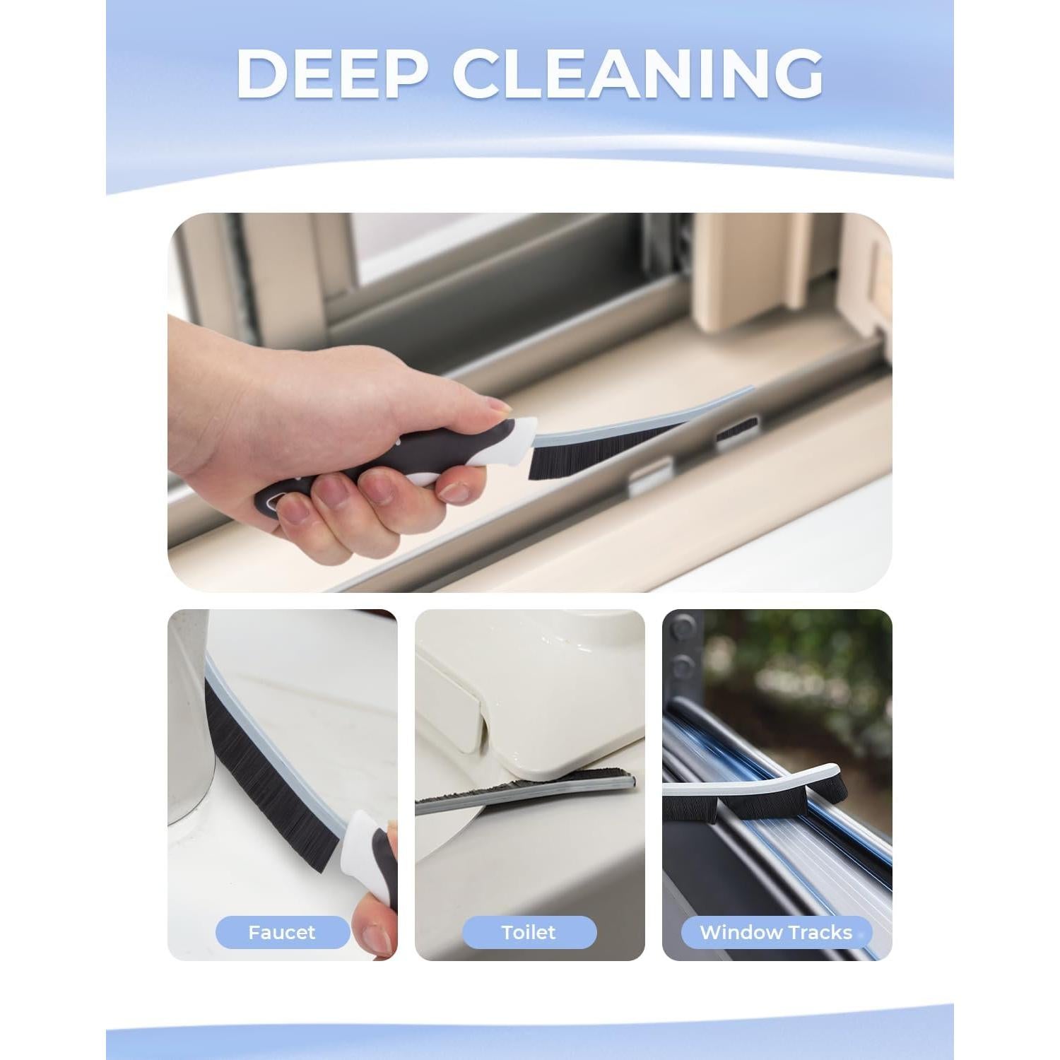 Cepillos de limpieza de ranuras CLEANGOR, 3 unidades, negro