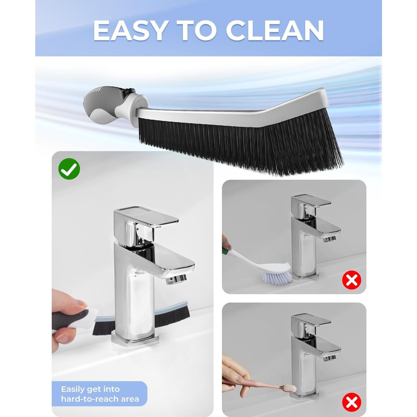 Cepillos de limpieza de ranuras CLEANGOR, 3 unidades, negro