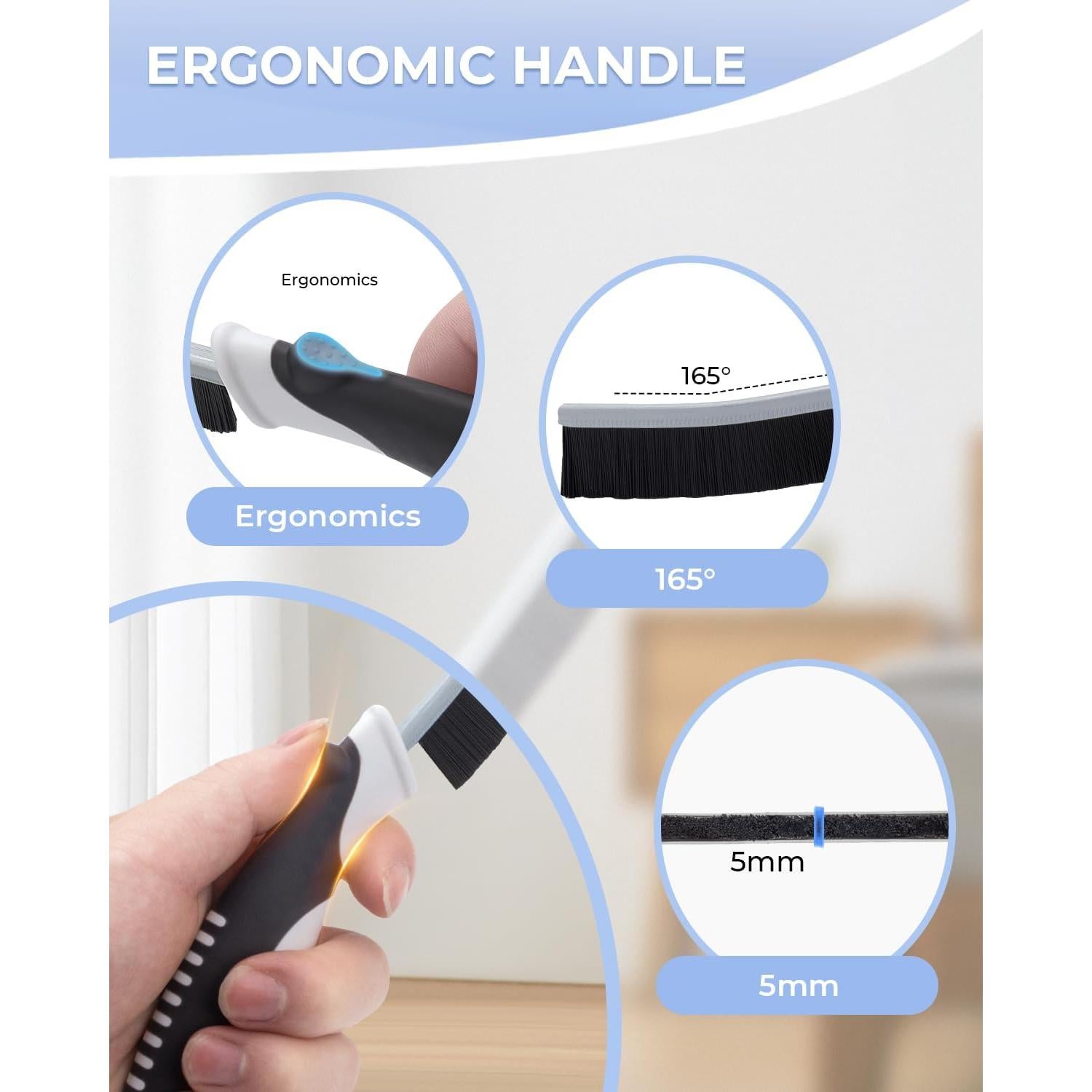 Cepillos de limpieza de ranuras CLEANGOR, 3 unidades, negro