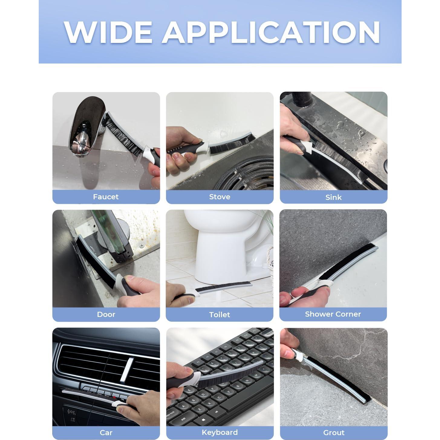 Cepillos de limpieza de ranuras CLEANGOR, 3 unidades, negro